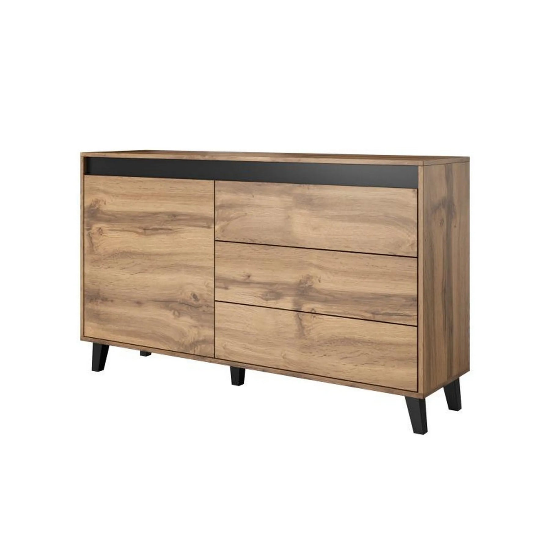 Comoda HOUSTON OCN-38078, stejar wotan/gri antracit
