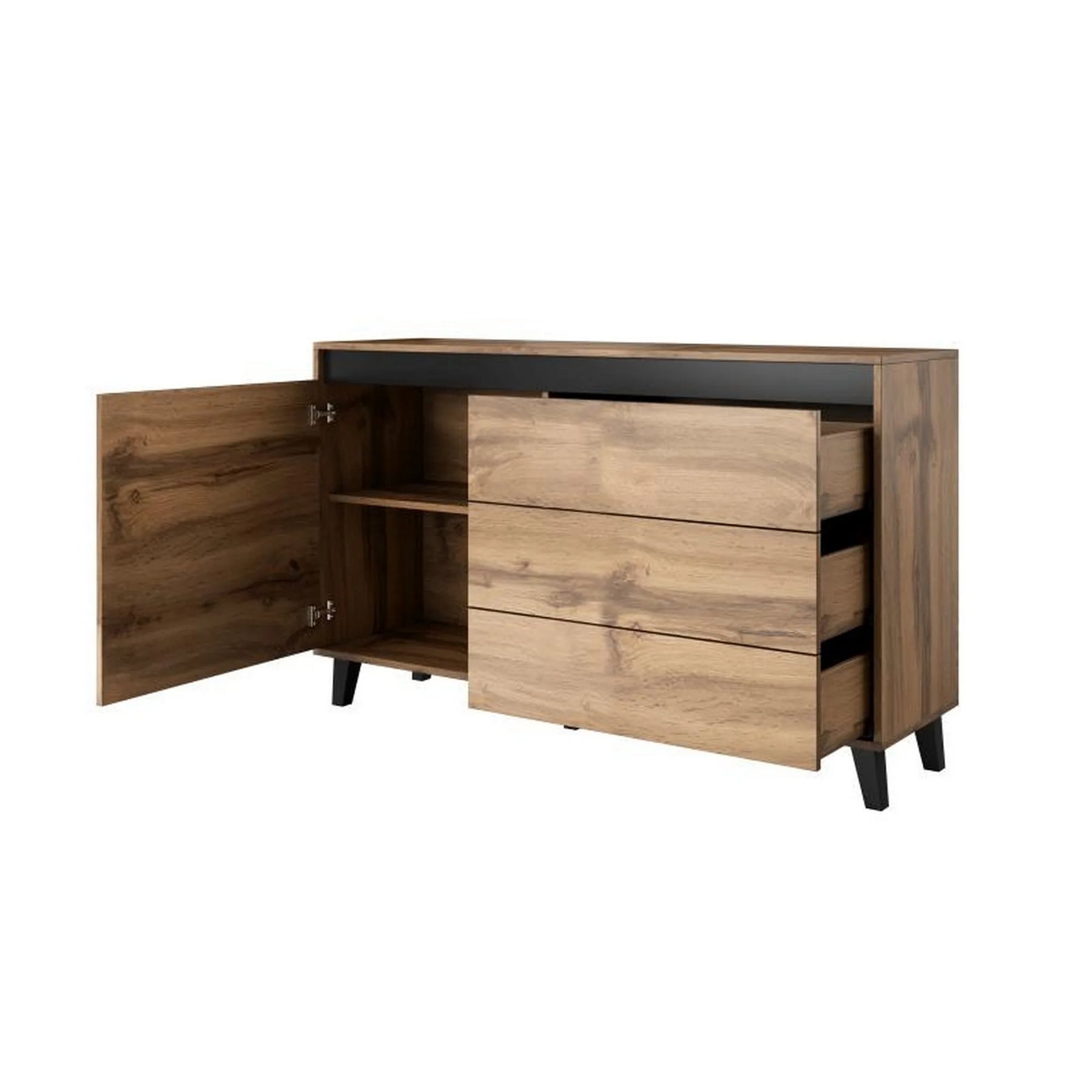 Comoda HOUSTON OCN-38078, stejar wotan/gri antracit