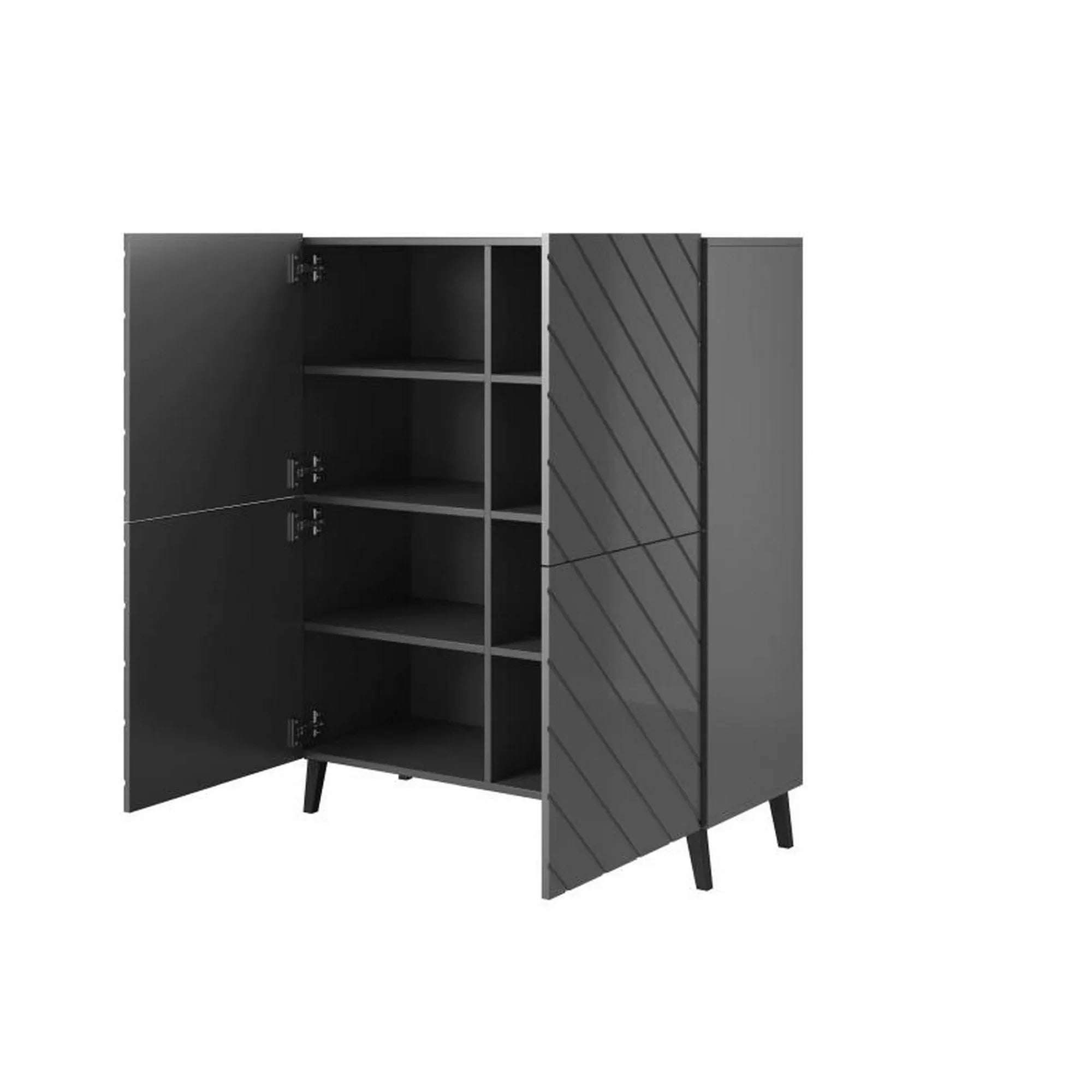 Comoda HOUSTON OCN-38106, gri grafit/negru