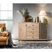 Comoda HOUSTON OCN-38109, stejar artisan/negru