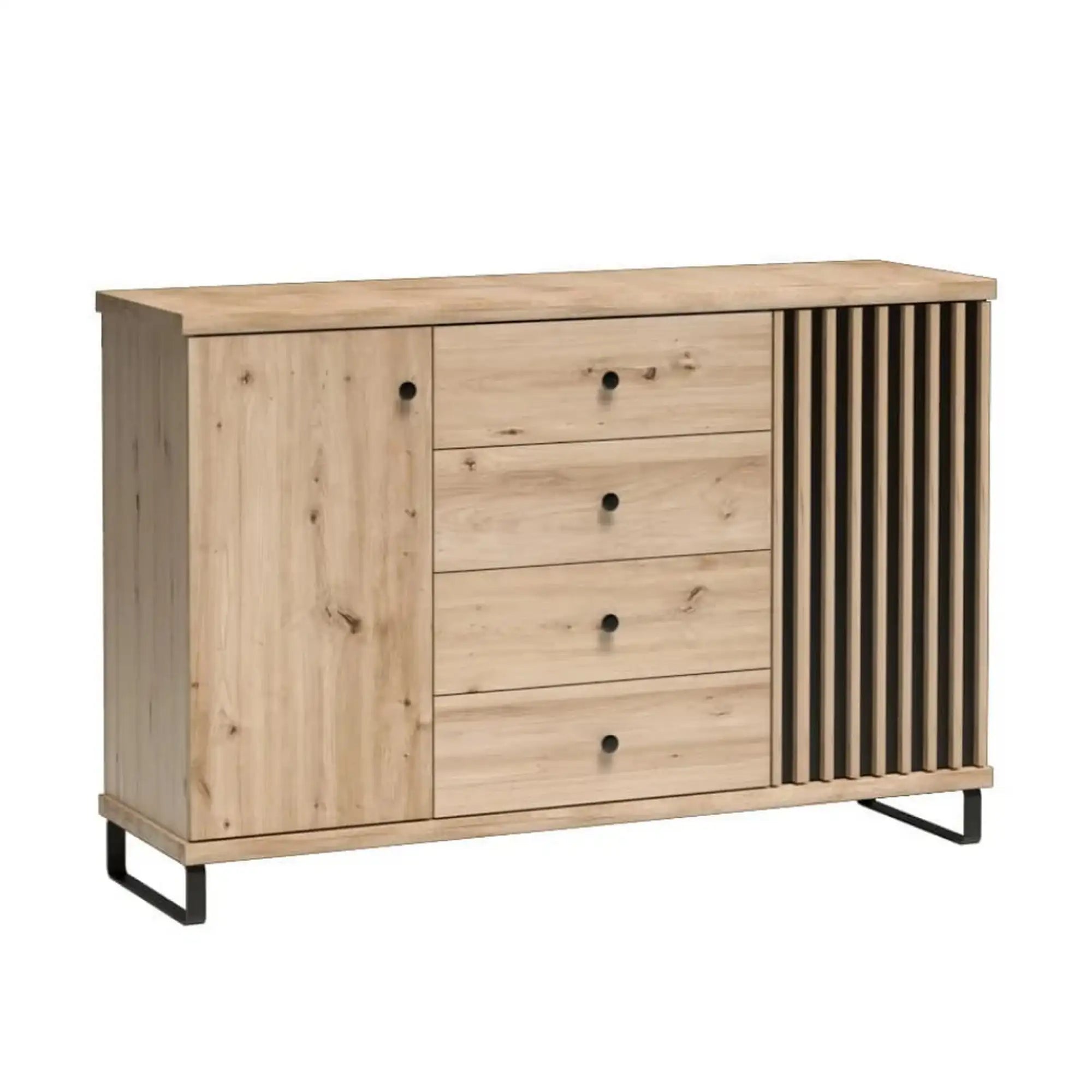 Comoda HOUSTON OCN-38109, stejar artisan/negru