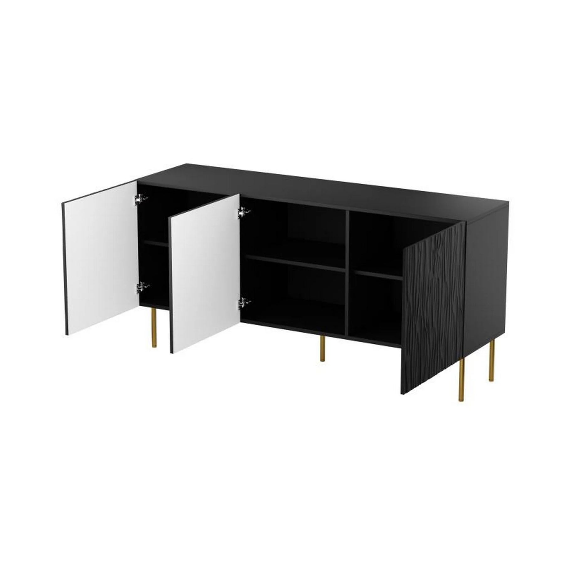 Comoda HOUSTON OCN-38112, negru/auriu