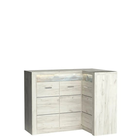 Comoda HOUSTON OCN-38120, stejar craft alb