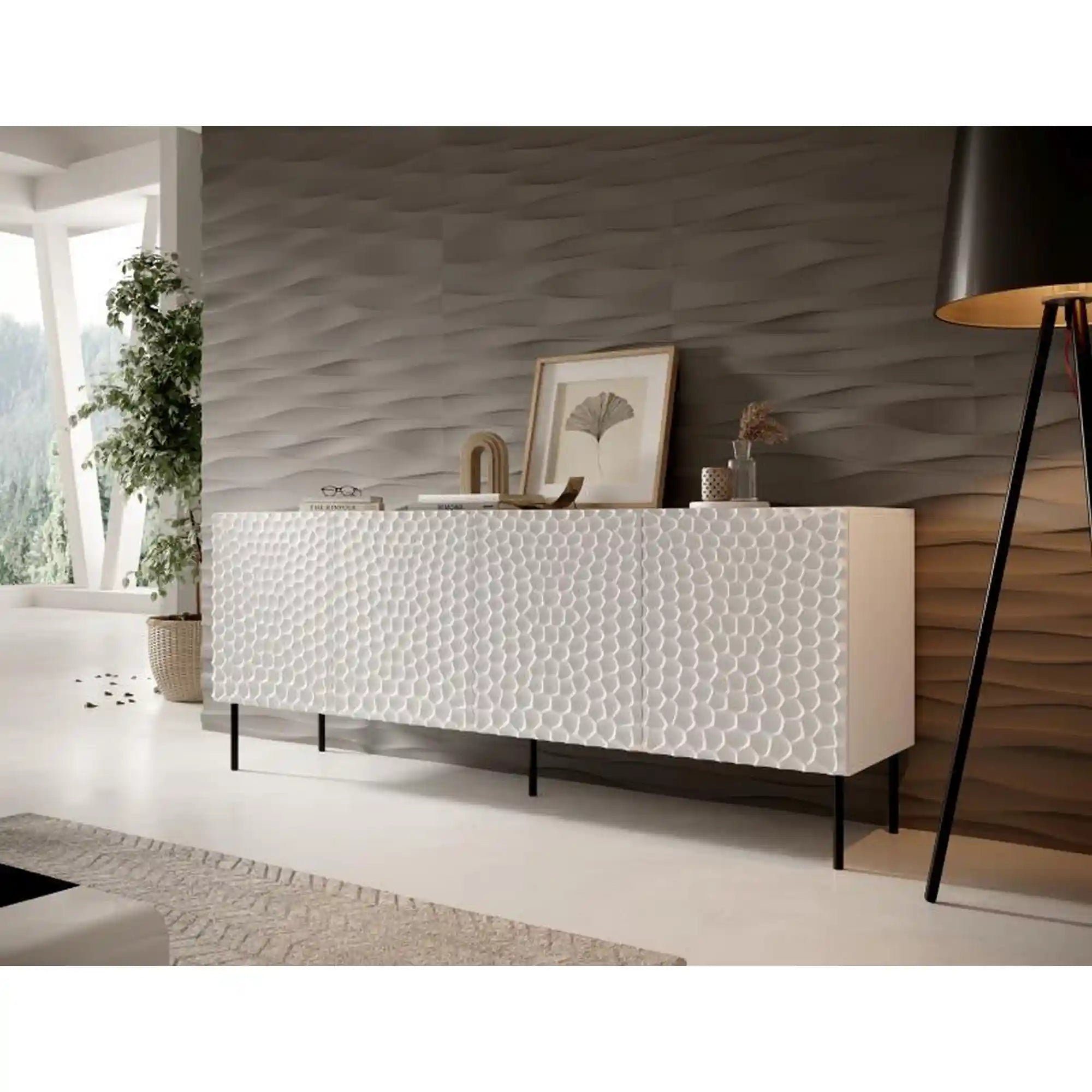 Comoda HOUSTON OCN-38131, alb/negru