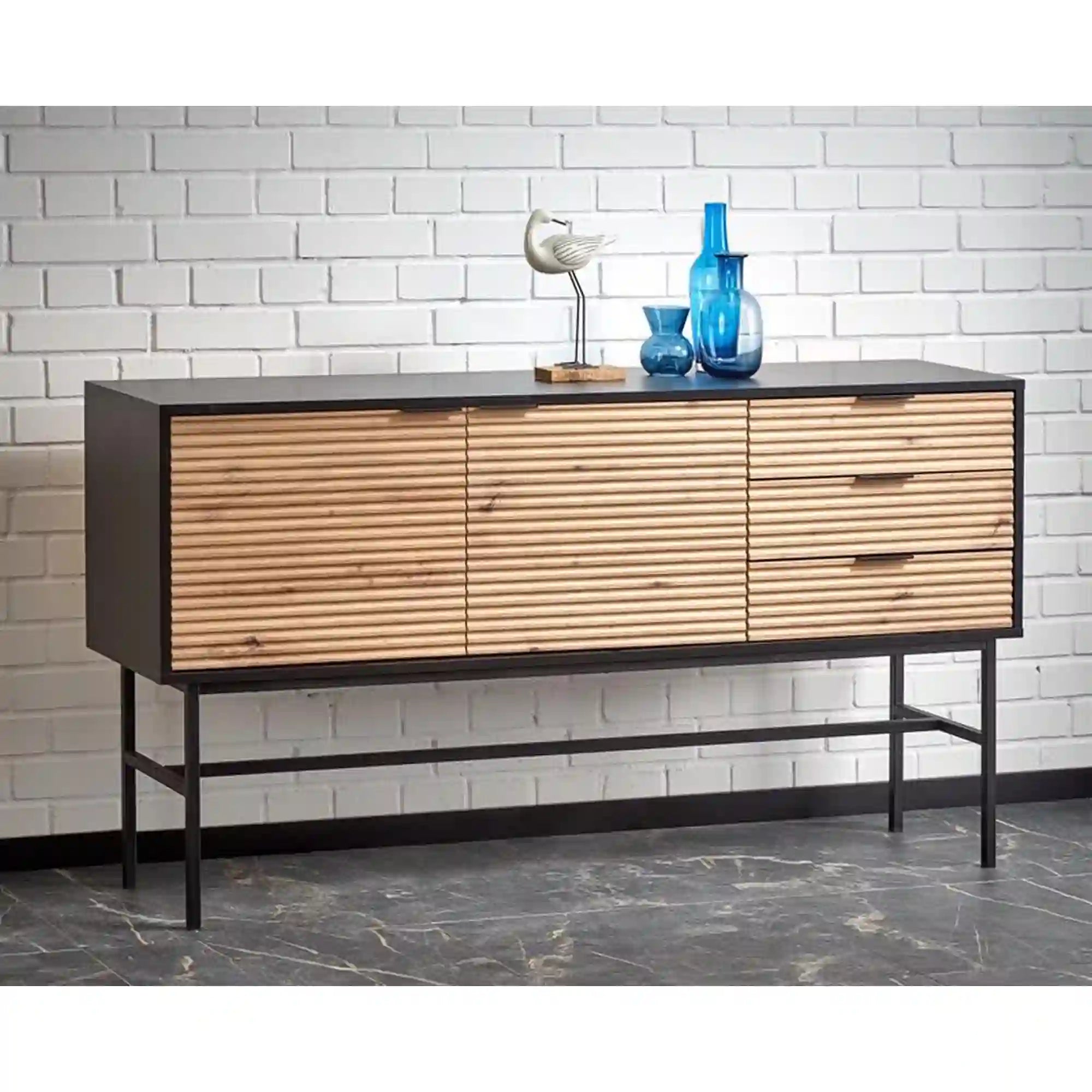 Comoda HOUSTON OCN-38135, stejar artisan/negru