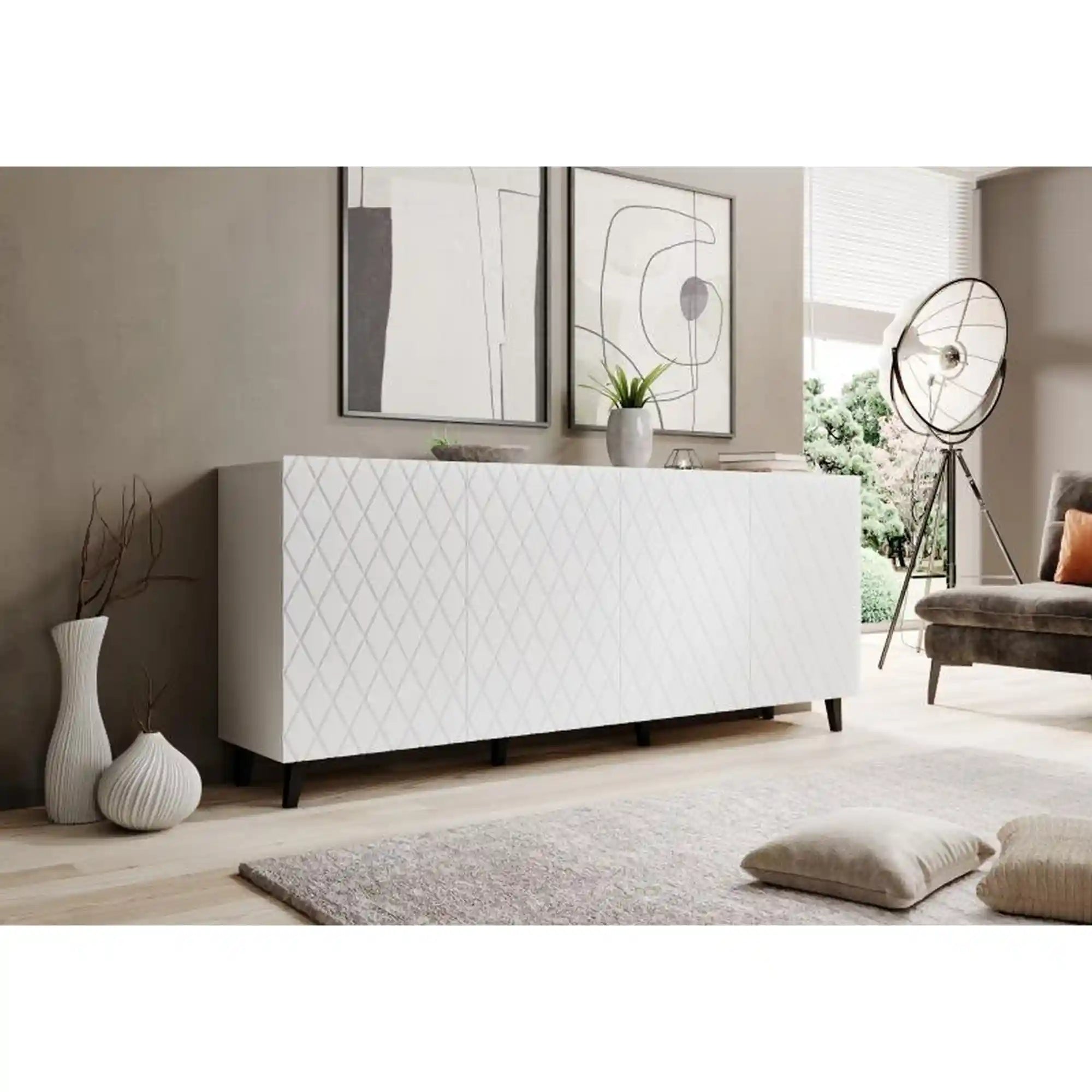 Comoda HOUSTON OCN-38139, alb/negru