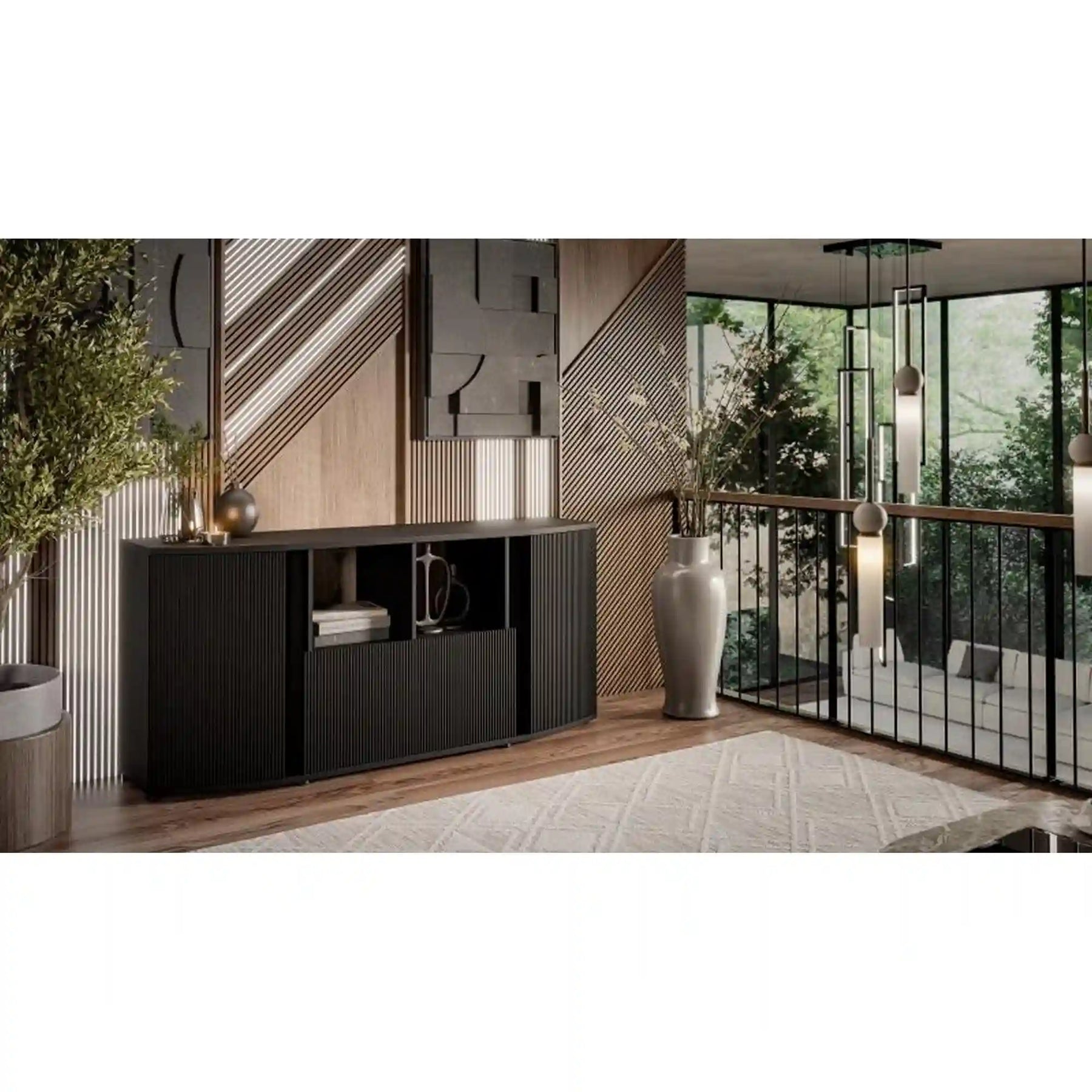 Comoda HOUSTON OCN-38146, negru/stejar