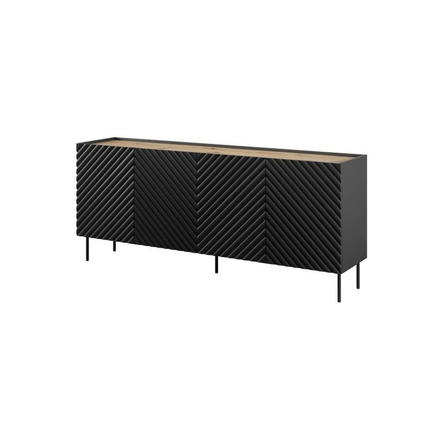 Comoda HOUSTON OCN-38152, negru/stejar