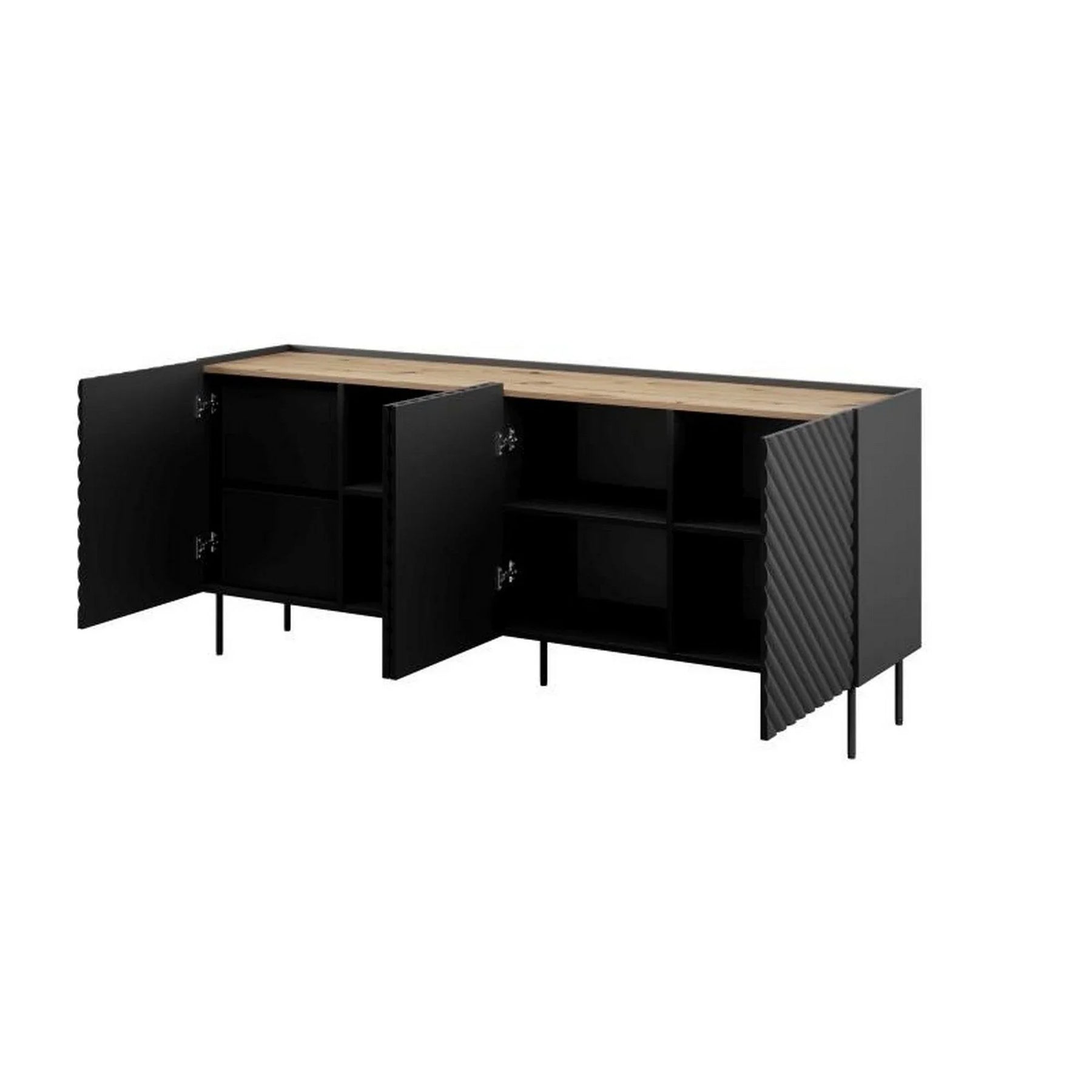 Comoda HOUSTON OCN-38152, negru/stejar