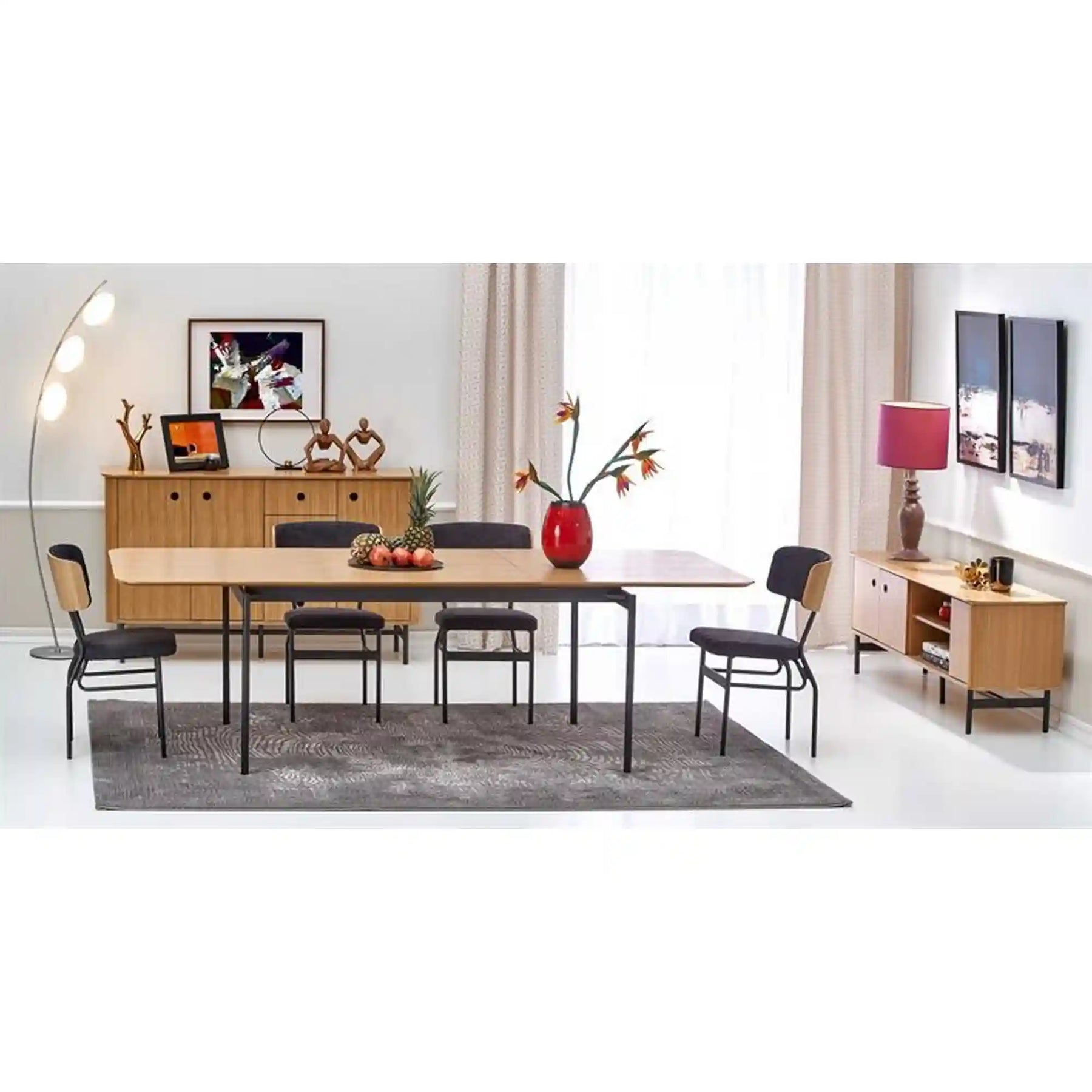 Comoda HOUSTON OCN-38156, stejar/negru