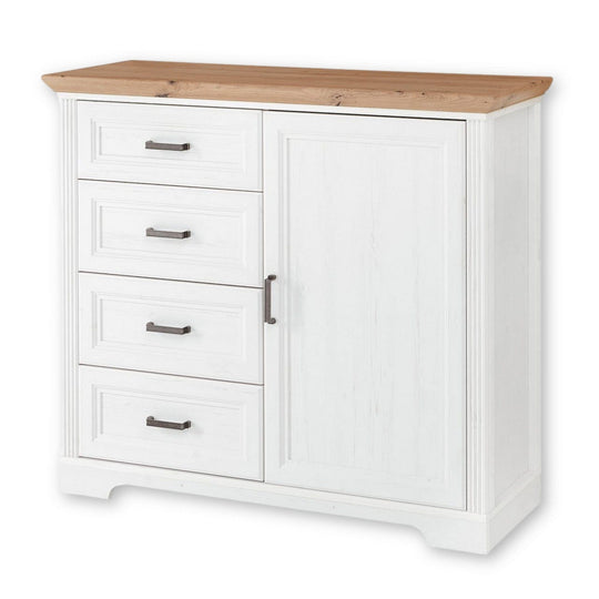 Comoda LISABONA OCN-27656, alb/stejar artisan