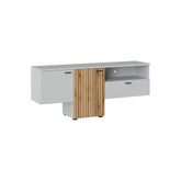 Comoda TV VERO, alb/stejar, PAL laminat, 160x40x69 cm