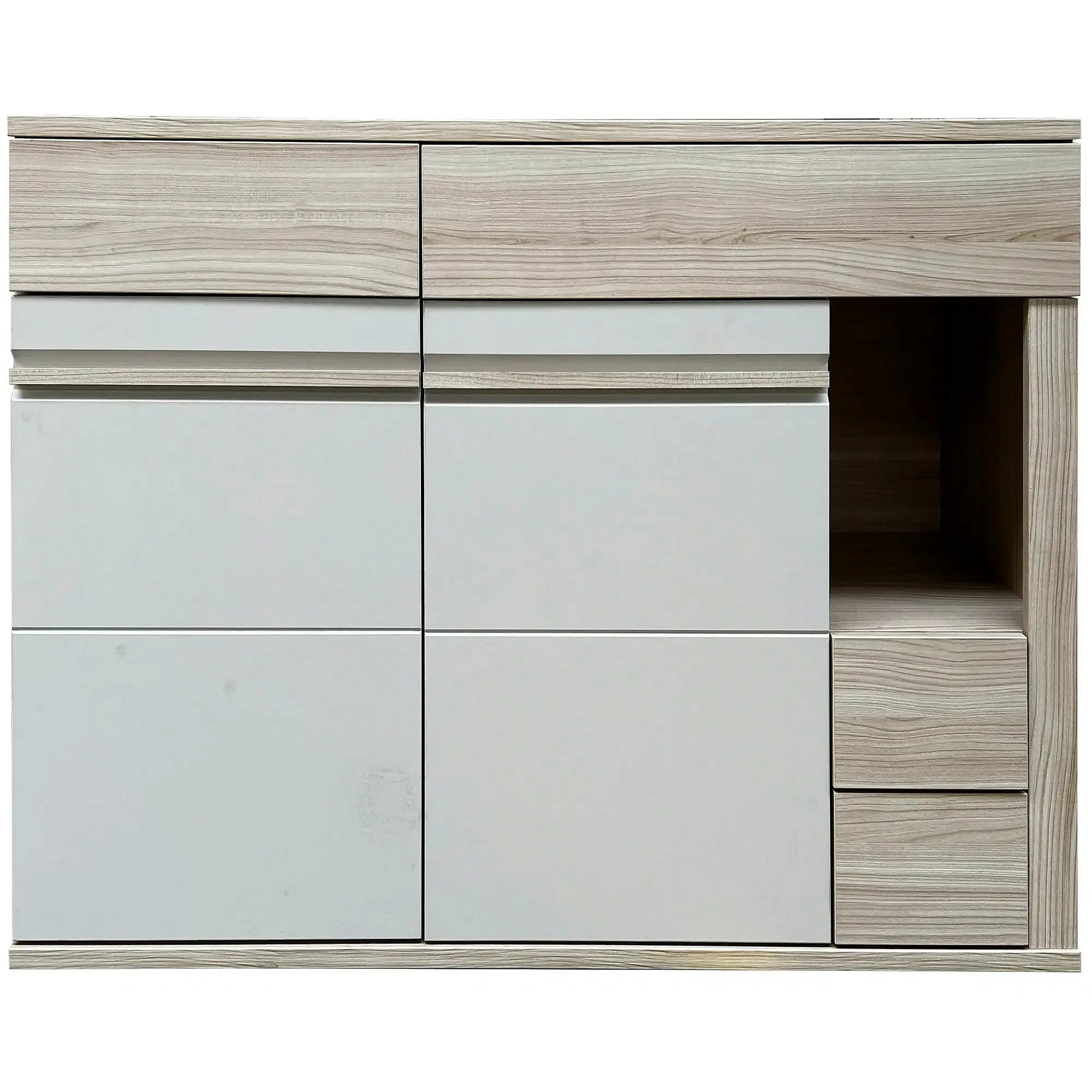 Comoda OSLO OS12, PAL laminat/MDF, stejar riva/casmir, 130×44×90 cm