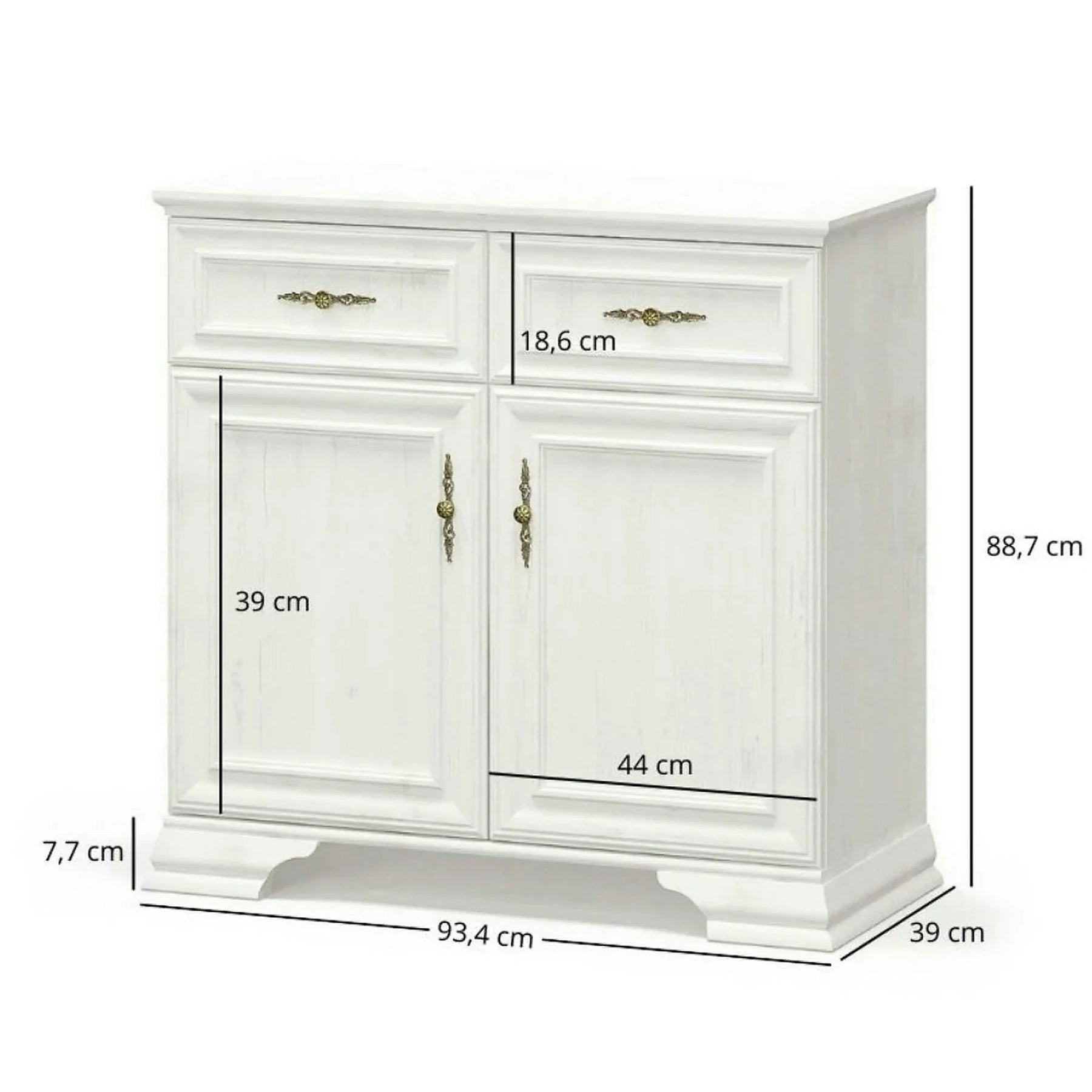 Comoda pin alb anderson IRYS, PAL laminat/MDF/HDF, pin alb anderson, 93.4×39×88.7 cm