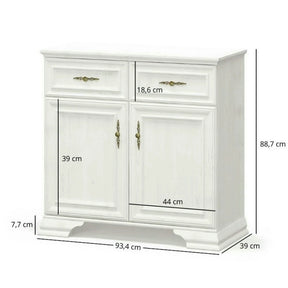 Comoda pin alb anderson IRYS, PAL laminat/MDF/HDF, pin alb anderson, 93.4×39×88.7 cm
