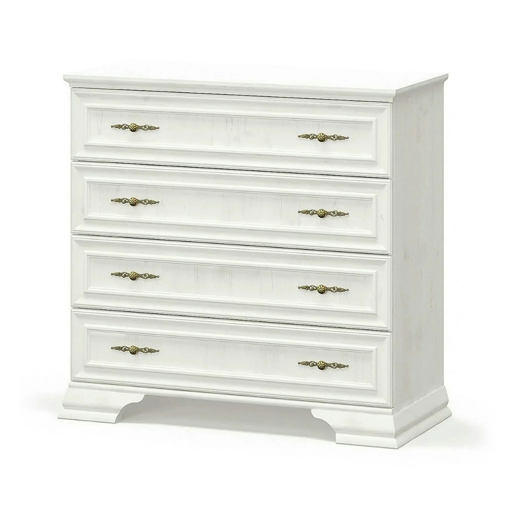 Comoda pin alb anderson IRYS, PAL laminat, cu 4 sertare, 93x39x89 cm