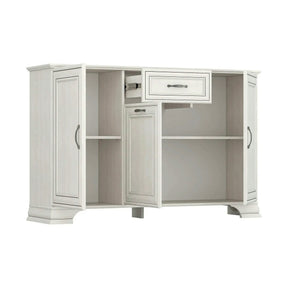 Comoda TIFFANY II, PAL laminat/MDF/metal, grej, 139×37×90 cm
