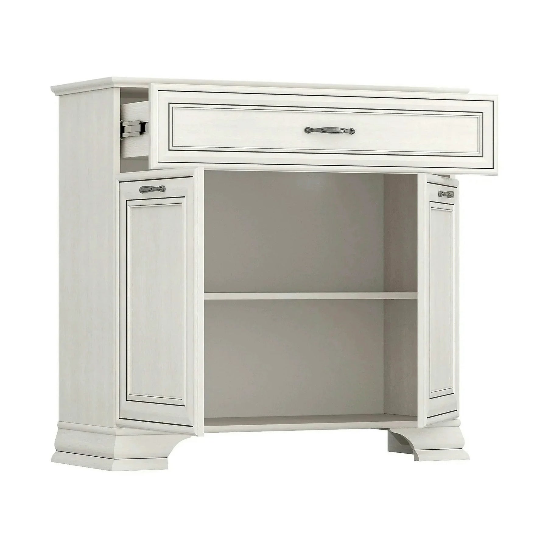Comoda TIFFANY II, PAL laminat/MDF, grej, 94×37×90 cm