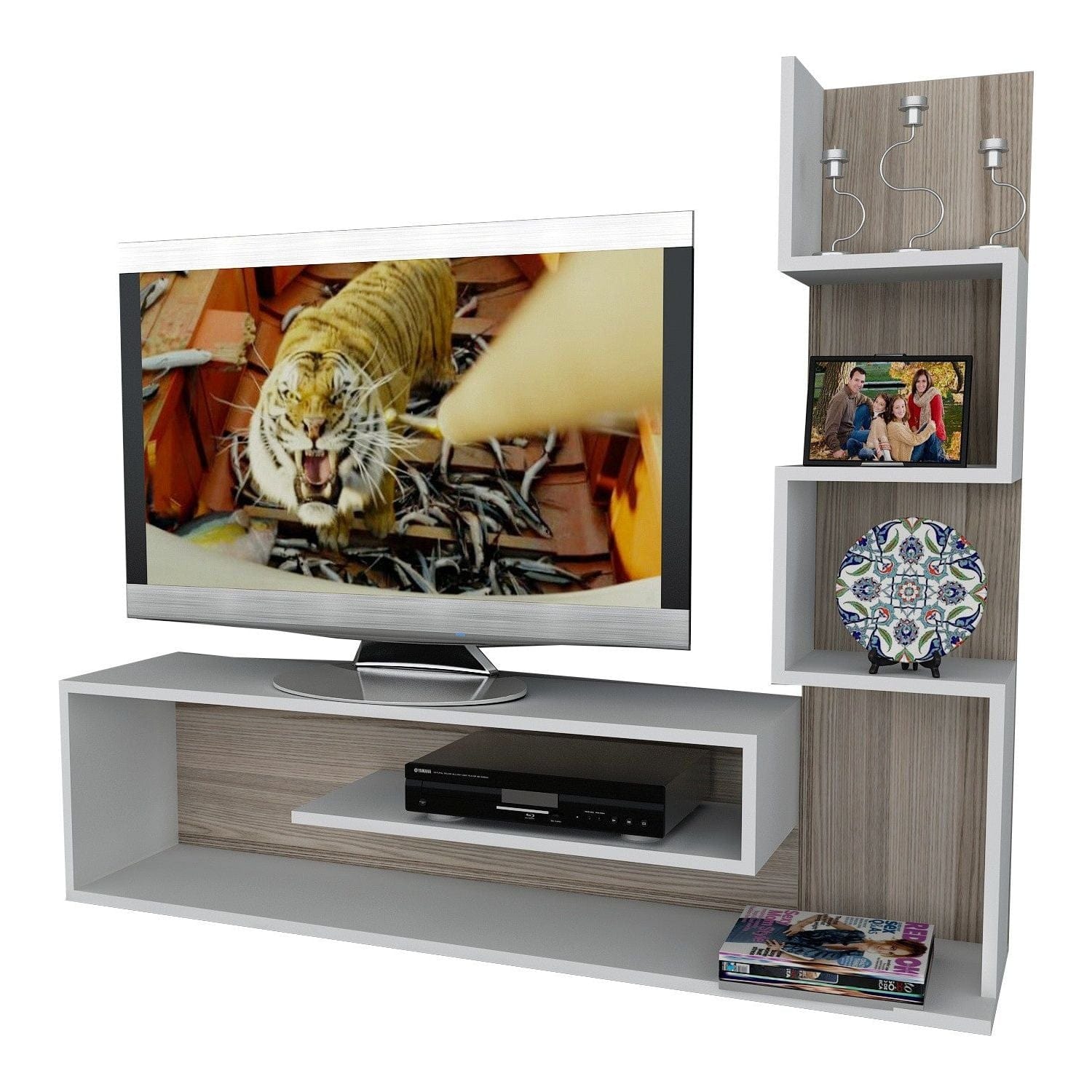 Comoda TV AMSTERDAM OCN-34020, alb/stejar