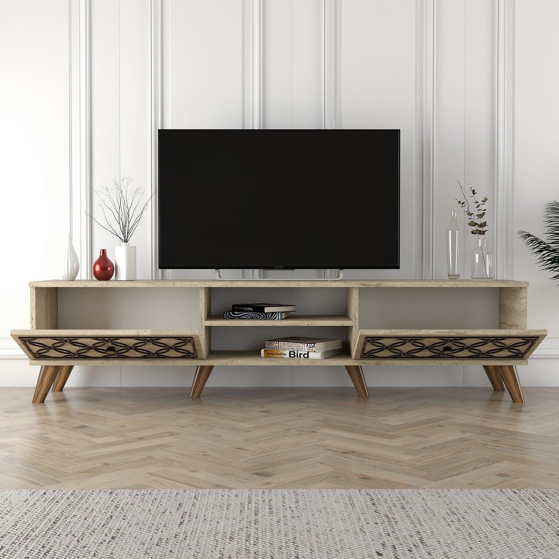Comoda TV AMSTERDAM OCN-34139, bej/stejar
