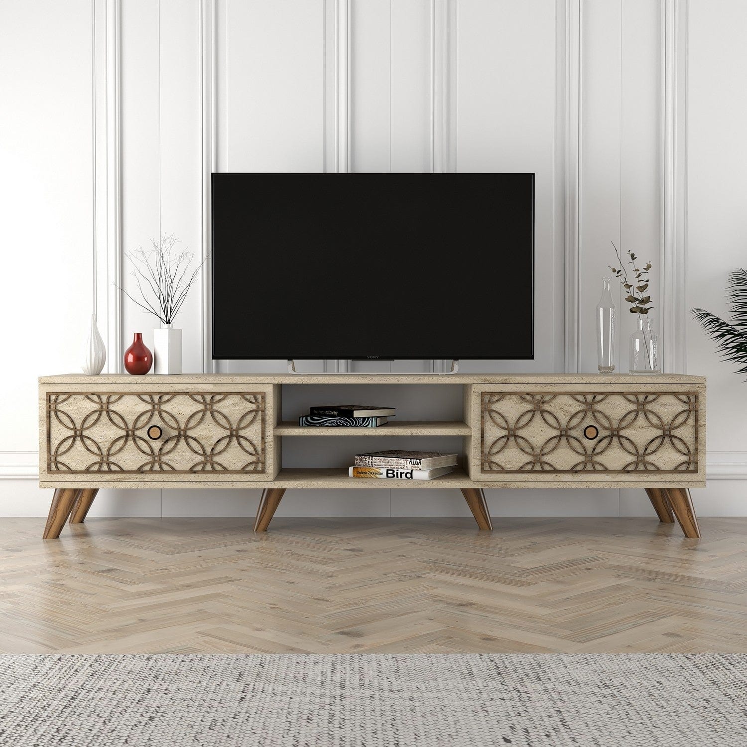 Comoda TV AMSTERDAM OCN-34139, bej/stejar