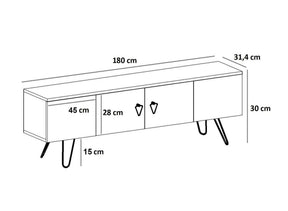 Comoda TV AMSTERDAM OCN-34146, alb/auriu