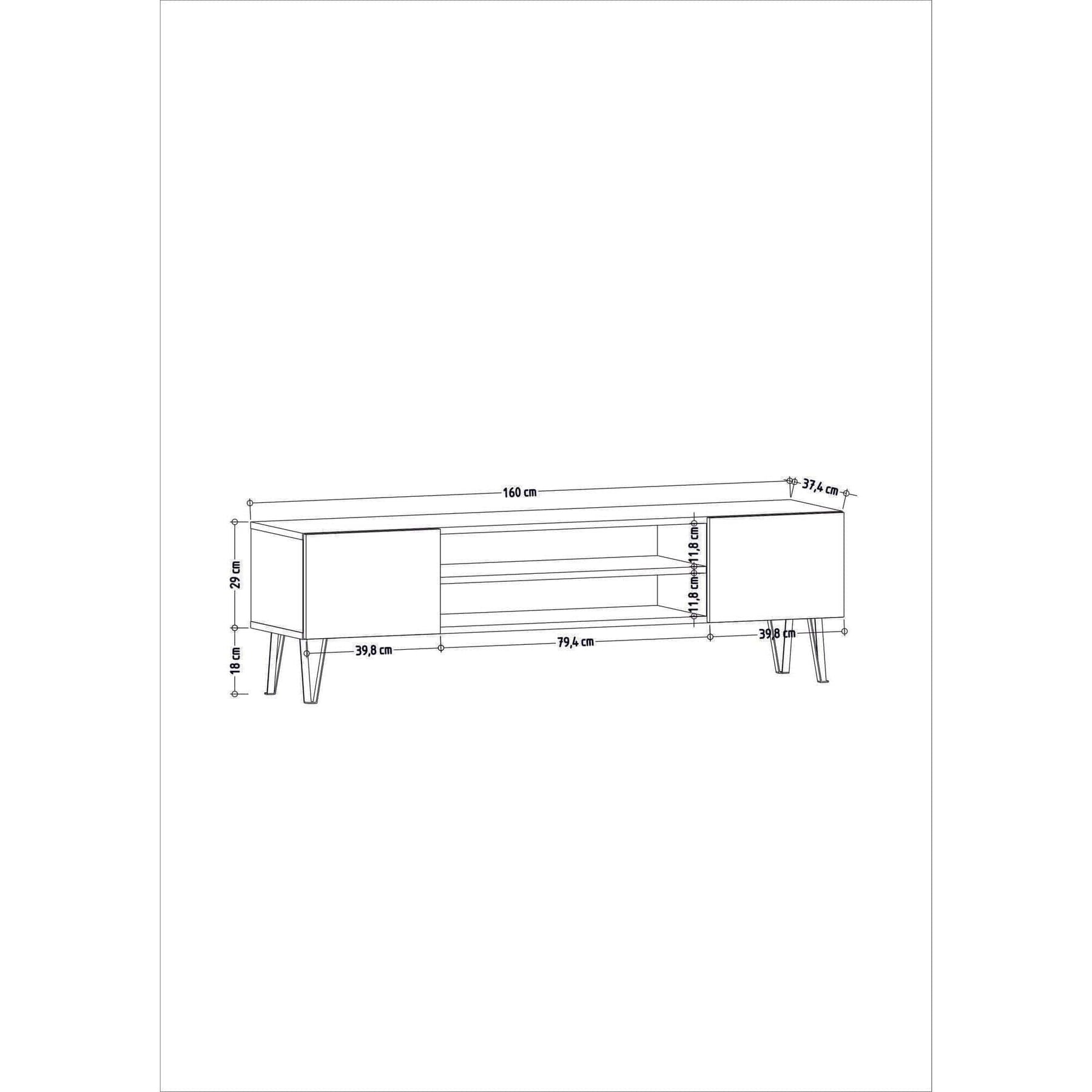Comoda TV AMSTERDAM OCN-34162, gri/stejar