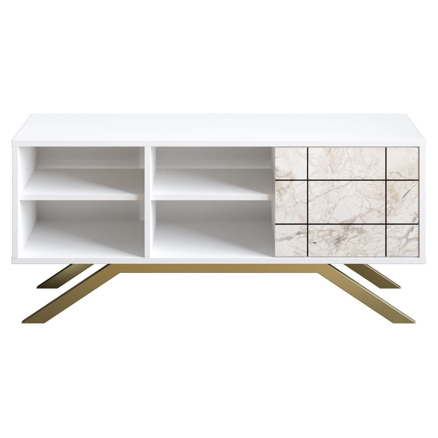 Comoda TV AMSTERDAM OCN-34172, alb/auriu