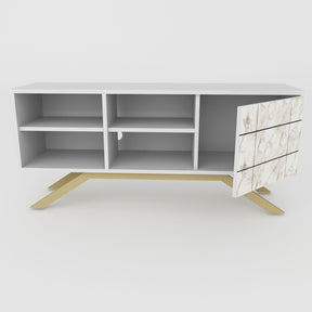 Comoda TV AMSTERDAM OCN-34172, alb/auriu