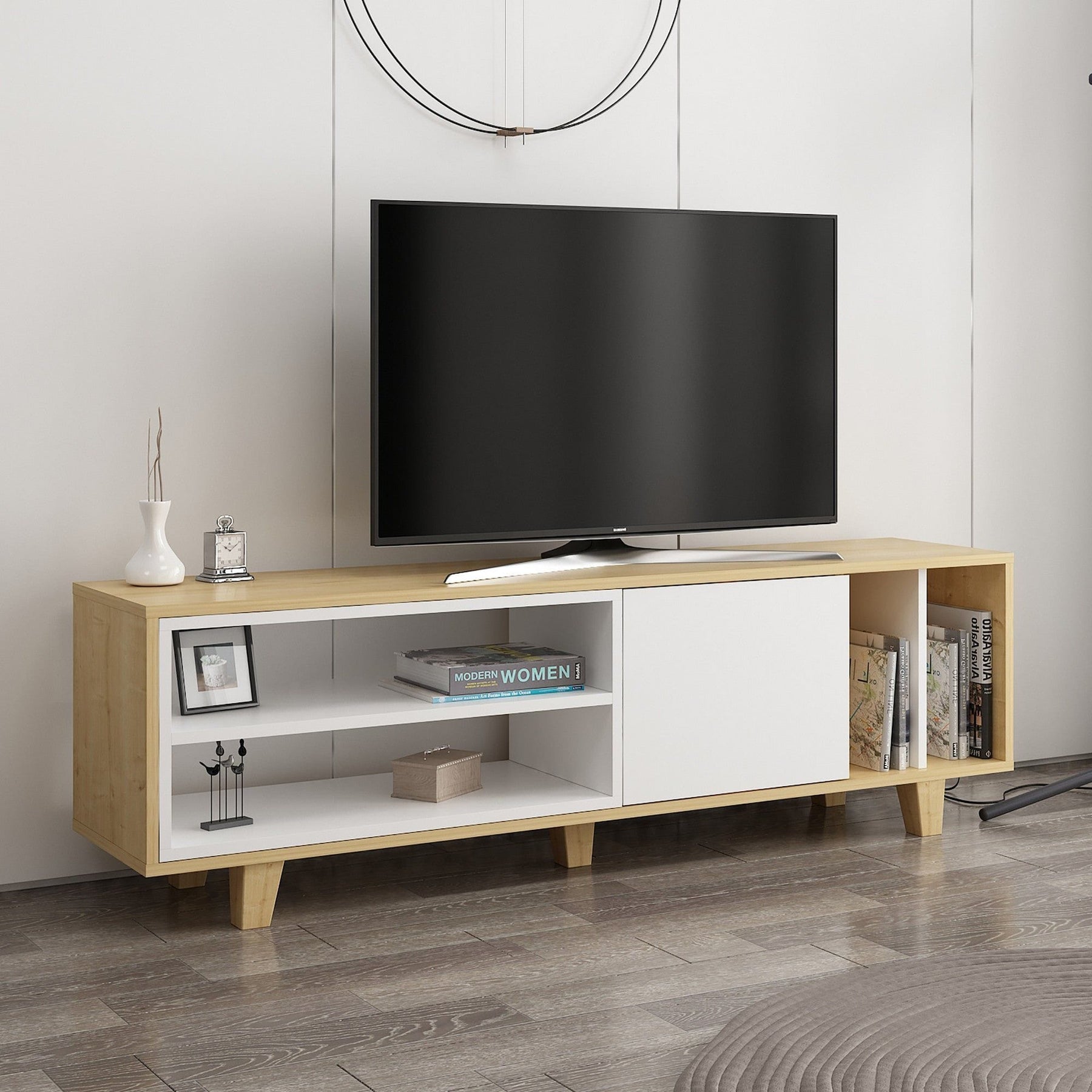 Comoda TV AMSTERDAM OCN-34191, stejar/alb