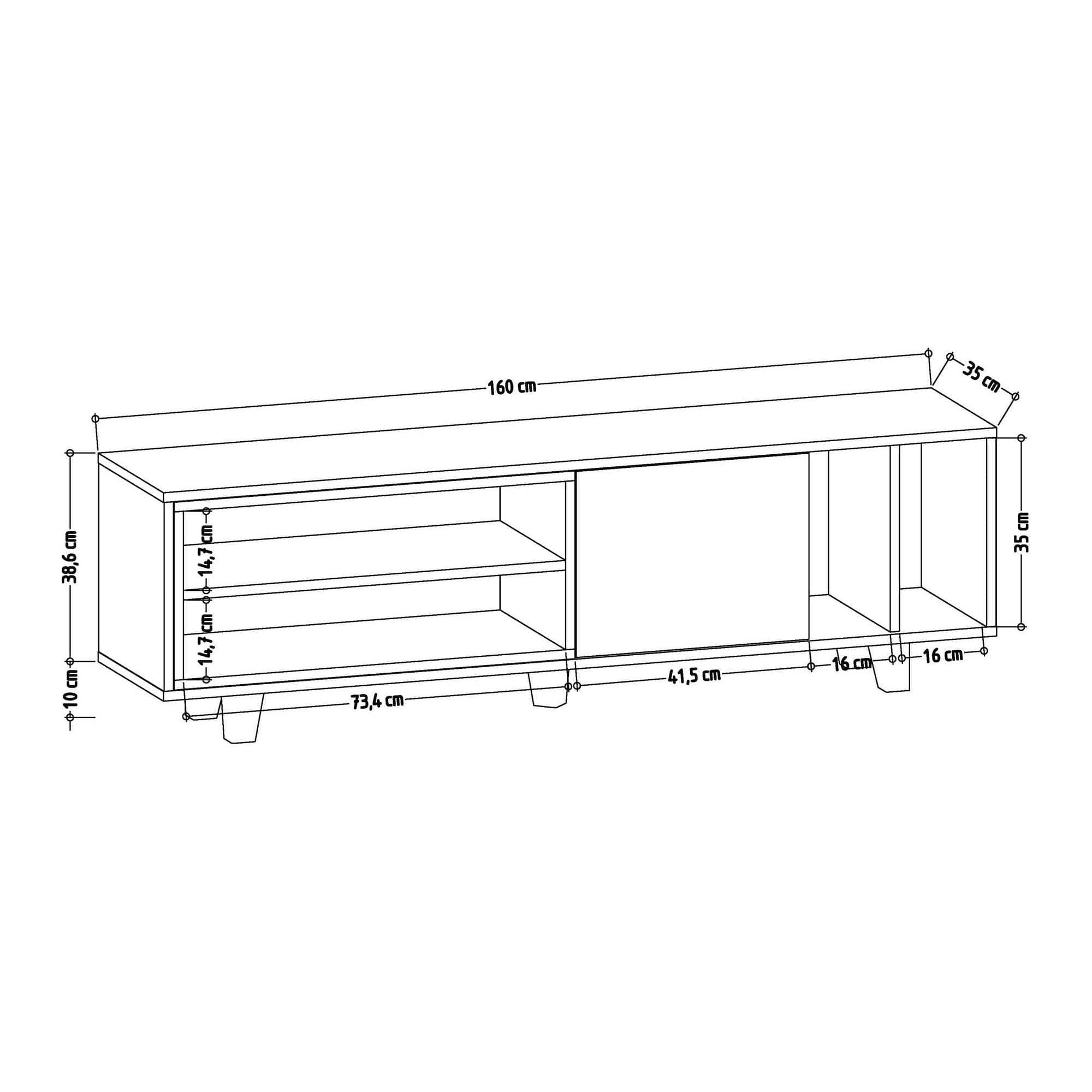 Comoda TV AMSTERDAM OCN-34191, stejar/alb