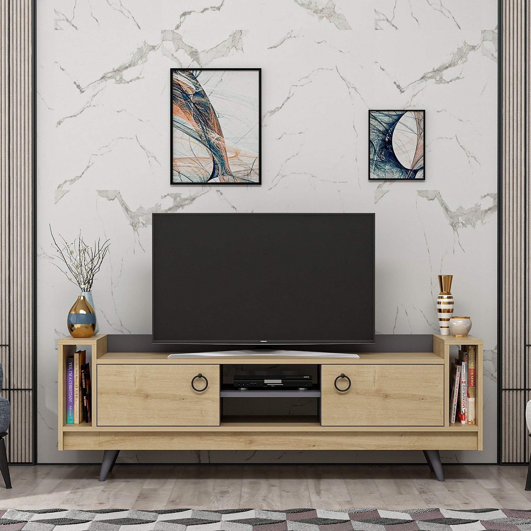 Comoda TV AMSTERDAM OCN-34198, stejar/gri antracit