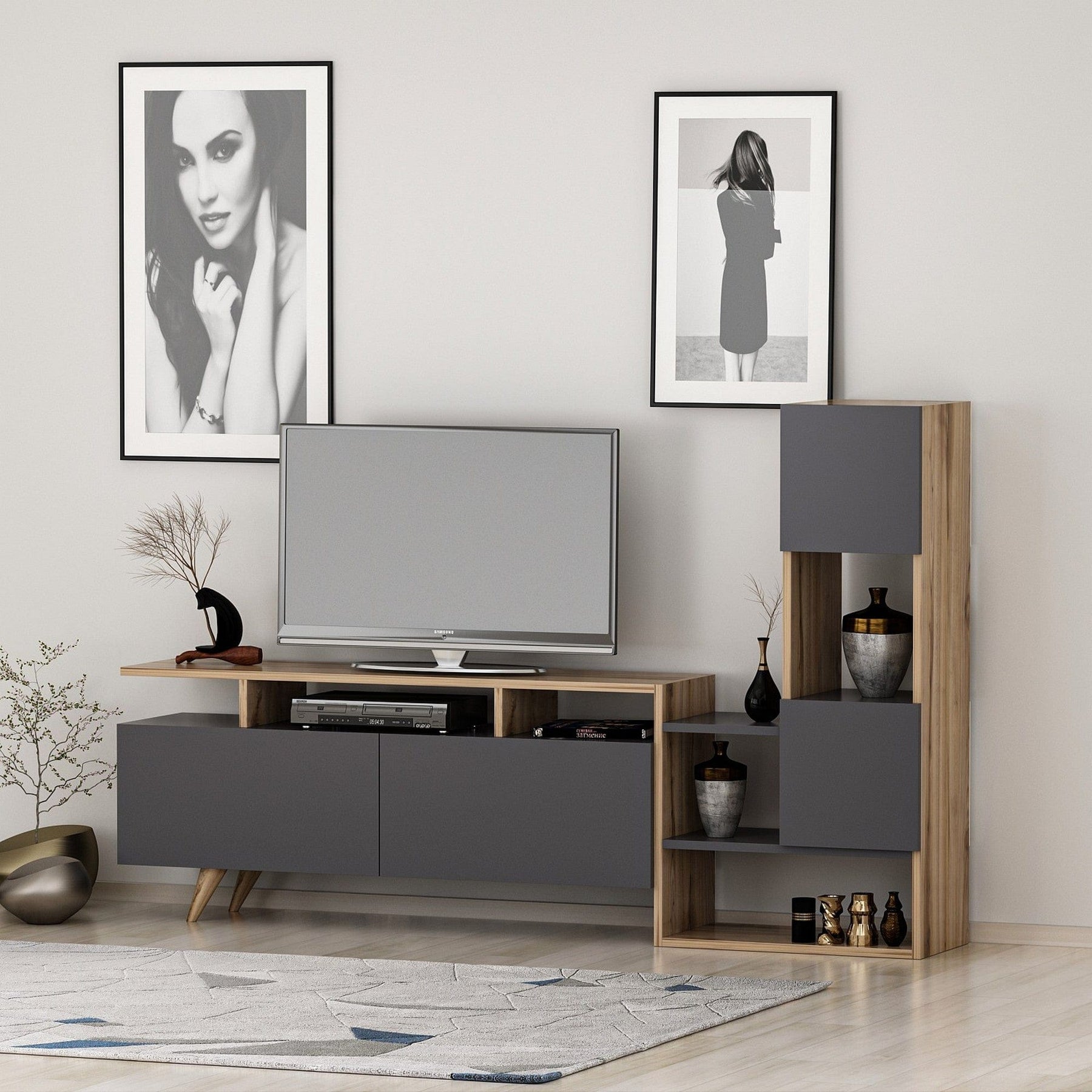 Comoda TV AMSTERDAM OCN-34201, gri antracit/nuc
