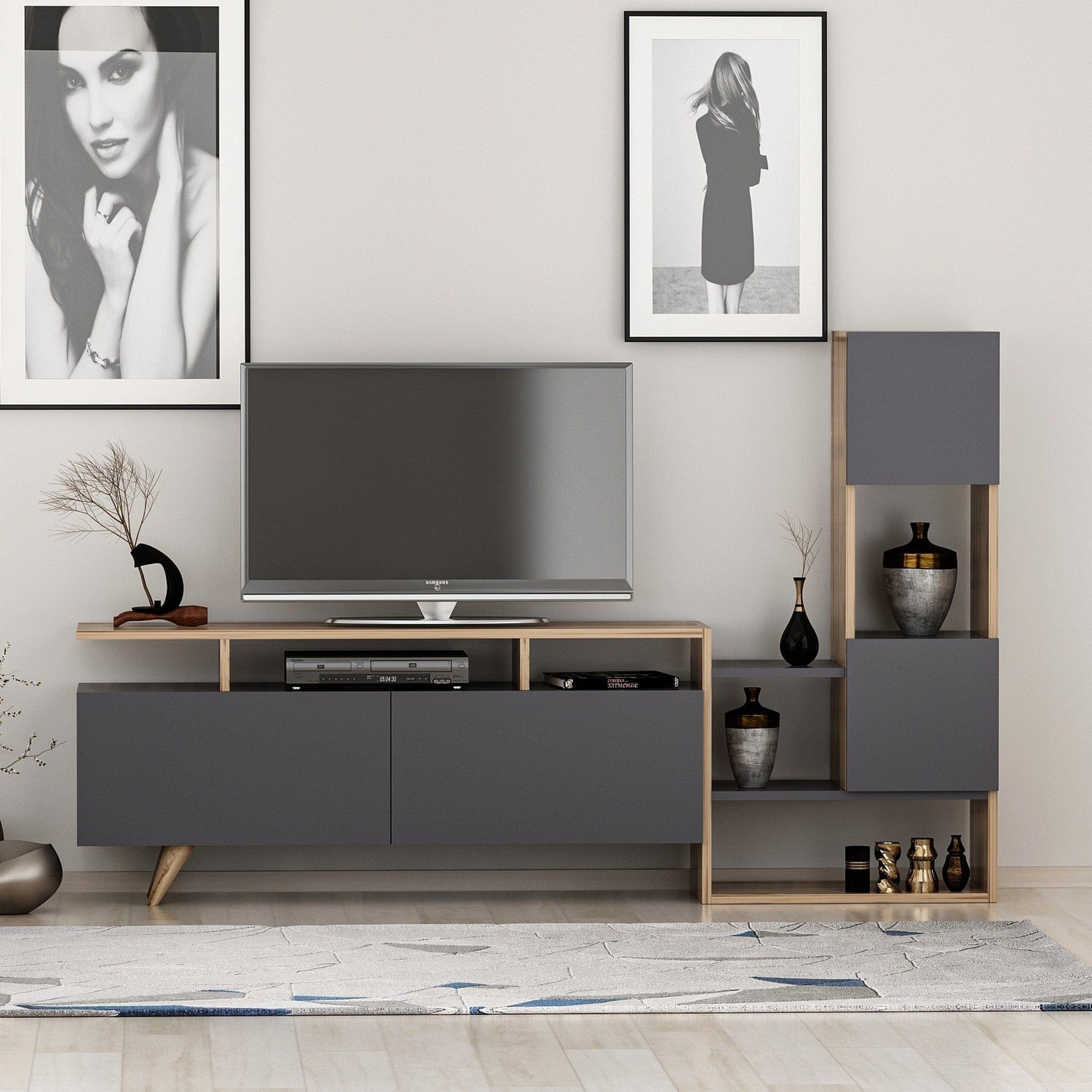 Comoda TV AMSTERDAM OCN-34201, gri antracit/nuc
