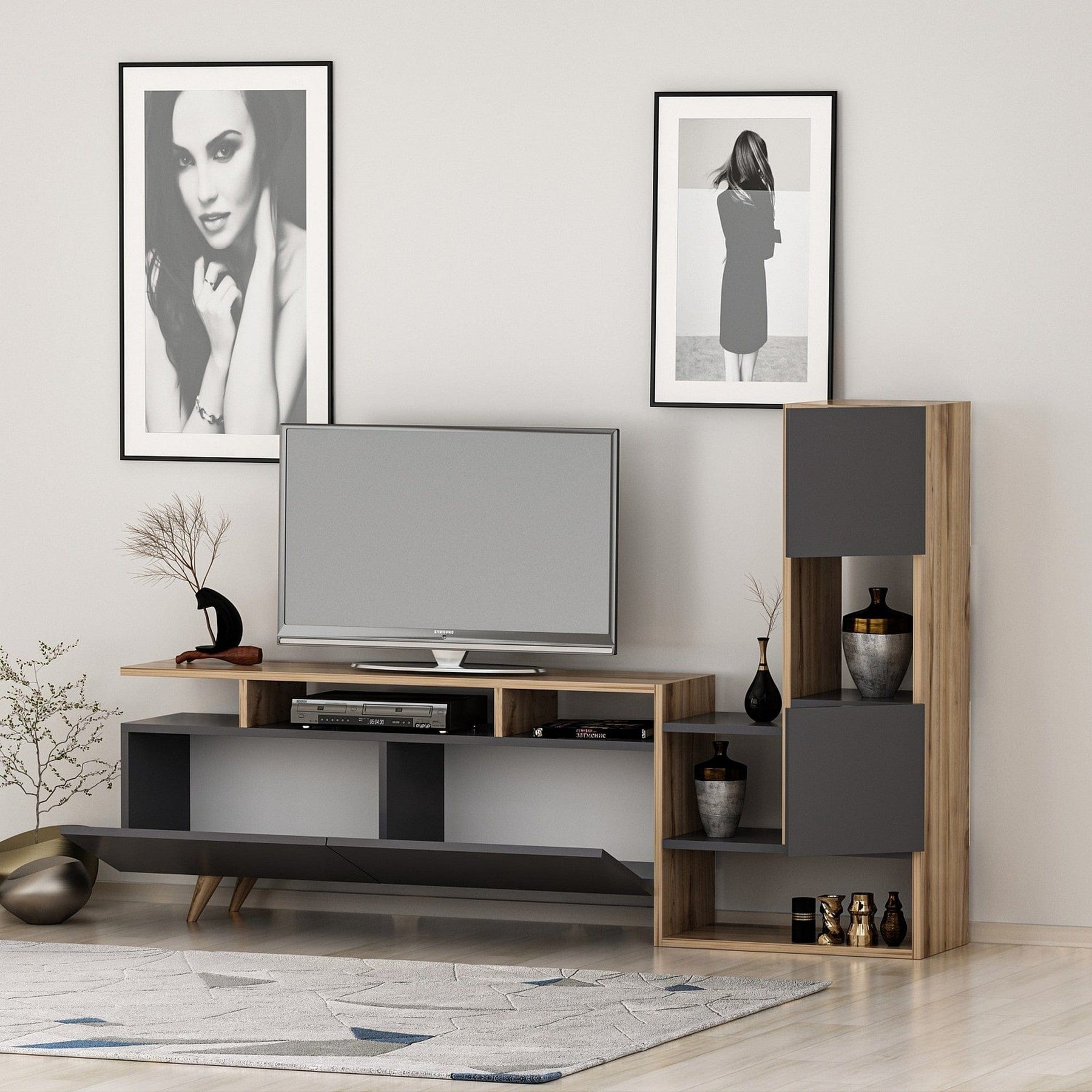 Comoda TV AMSTERDAM OCN-34201, gri antracit/nuc