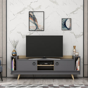 Comoda TV AMSTERDAM OCN-34203, gri antracit/stejar