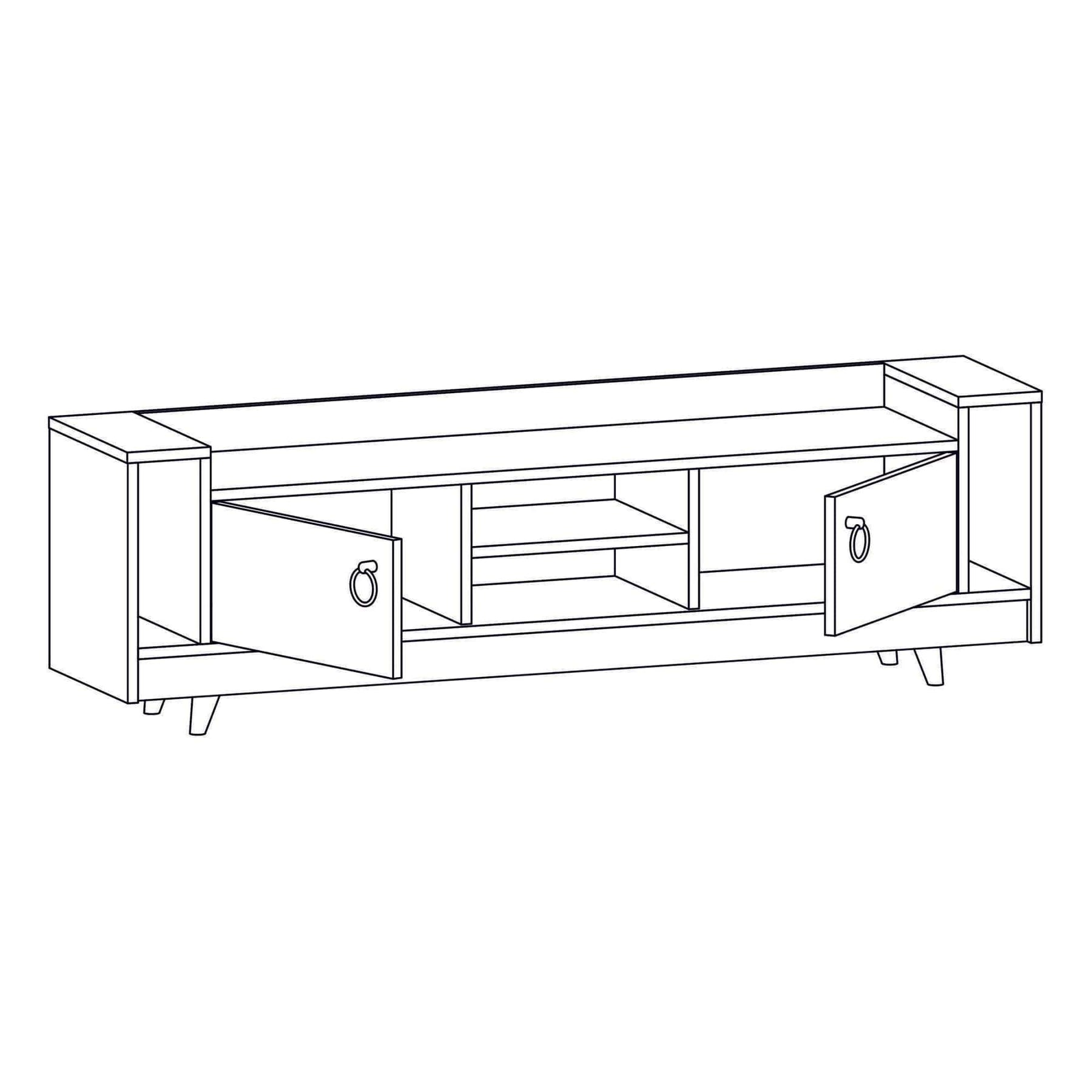 Comoda TV AMSTERDAM OCN-34203, gri antracit/stejar