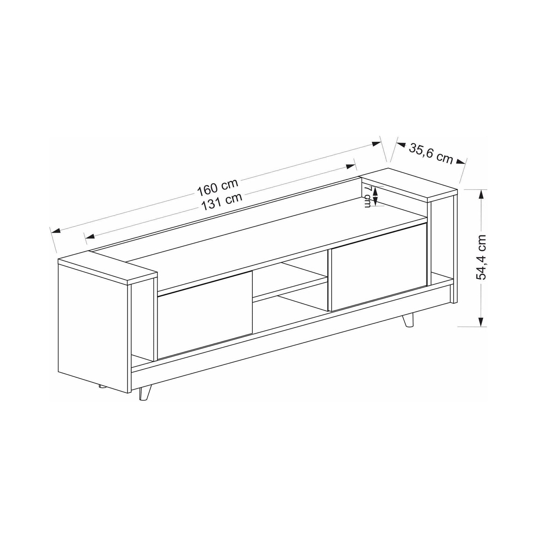 Comoda TV AMSTERDAM OCN-34203, gri antracit/stejar
