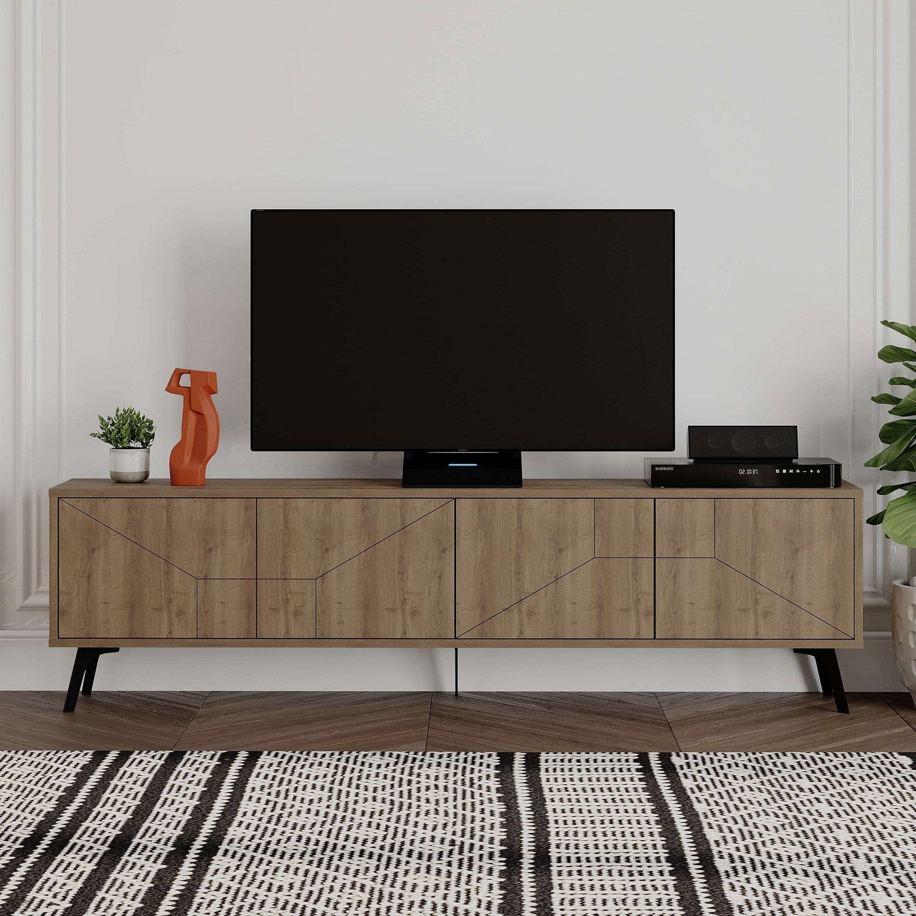 Comoda TV AMSTERDAM OCN-34209, stejar canyon/negru