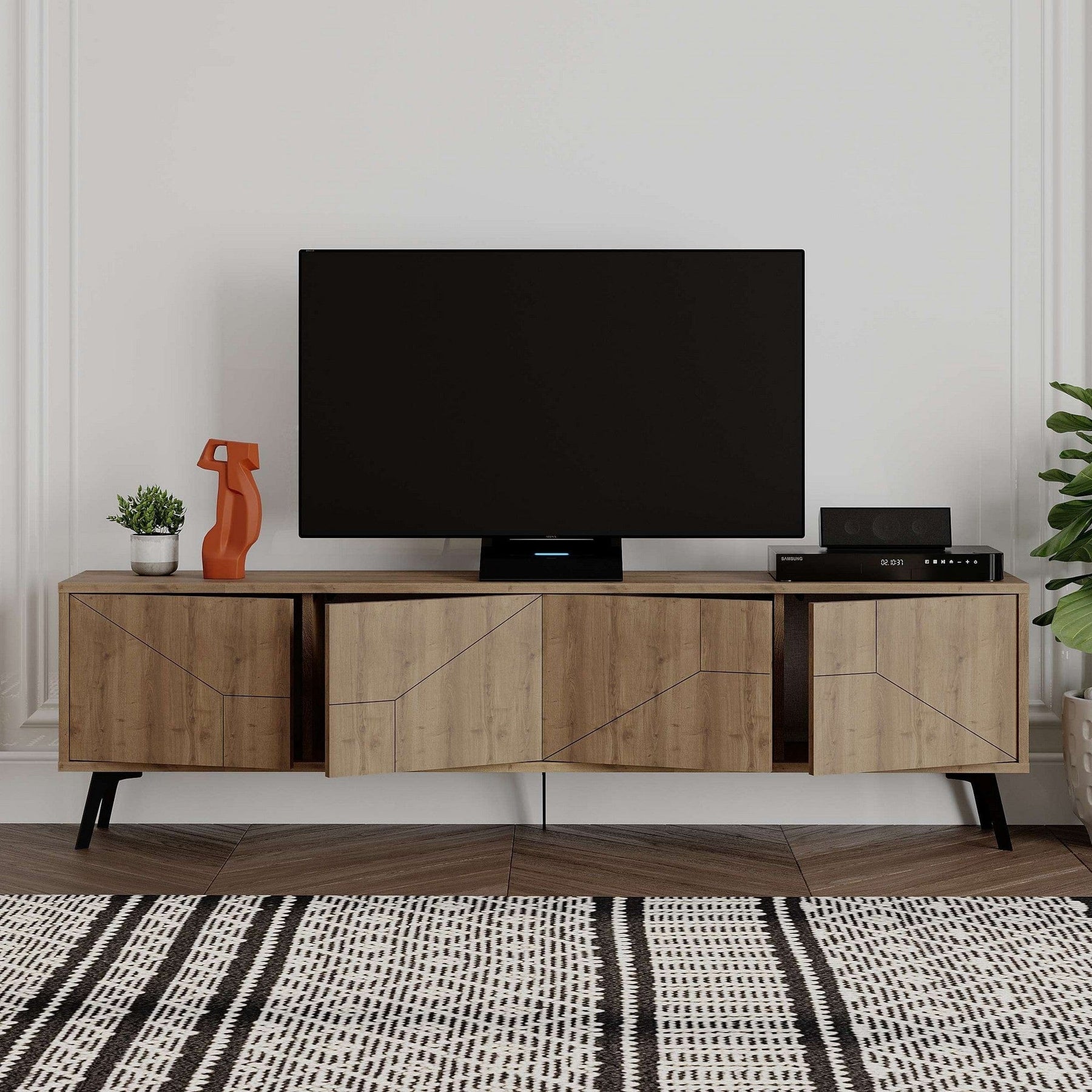 Comoda TV AMSTERDAM OCN-34209, stejar canyon/negru