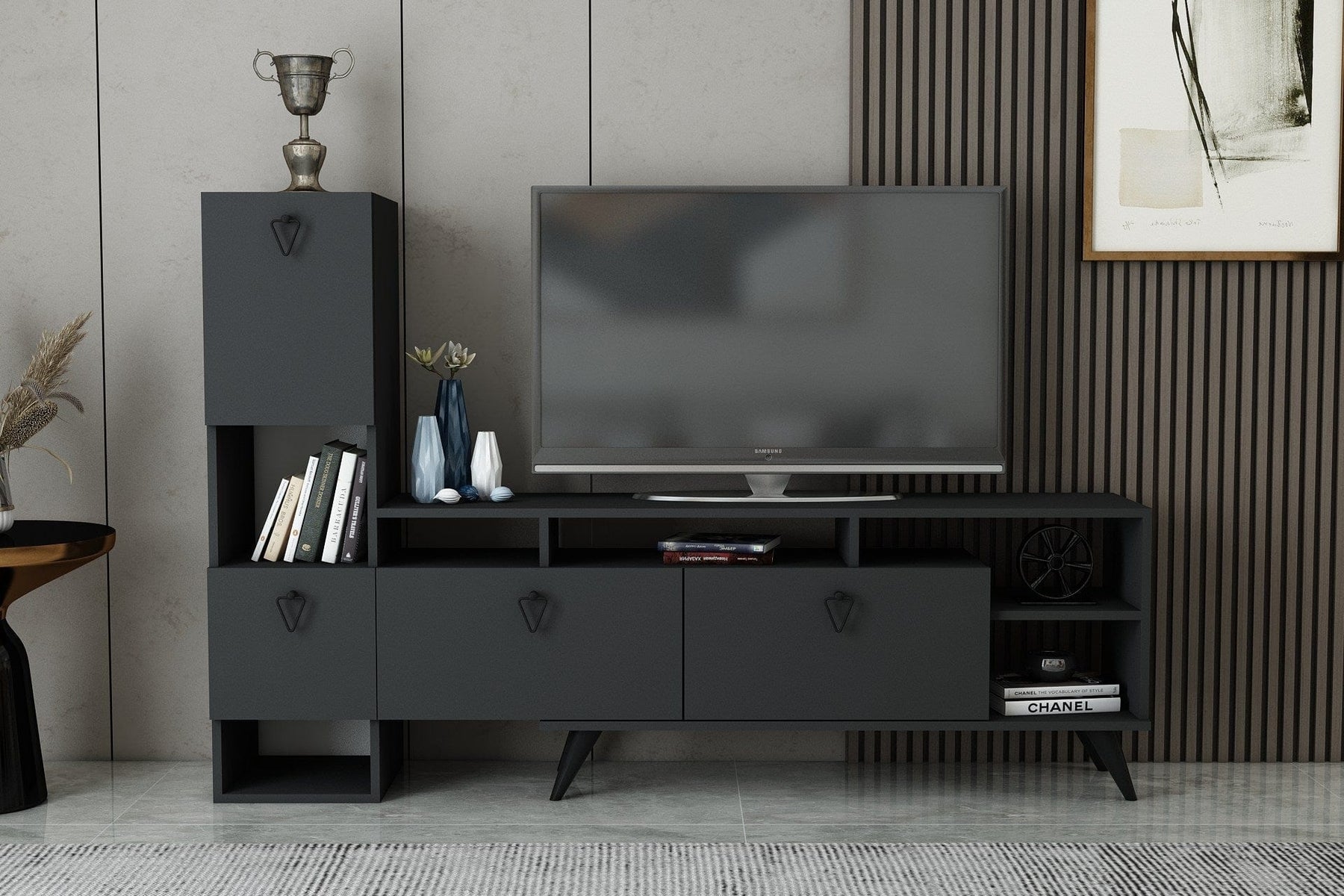 Comoda TV AMSTERDAM OCN-34221, gri antracit/negru