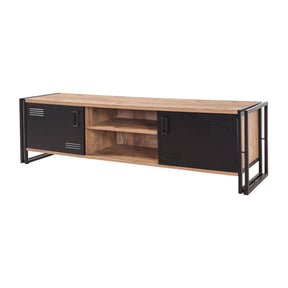 Comodă TV stejar/negru, cu design modern, ideală pentru living – primabucata