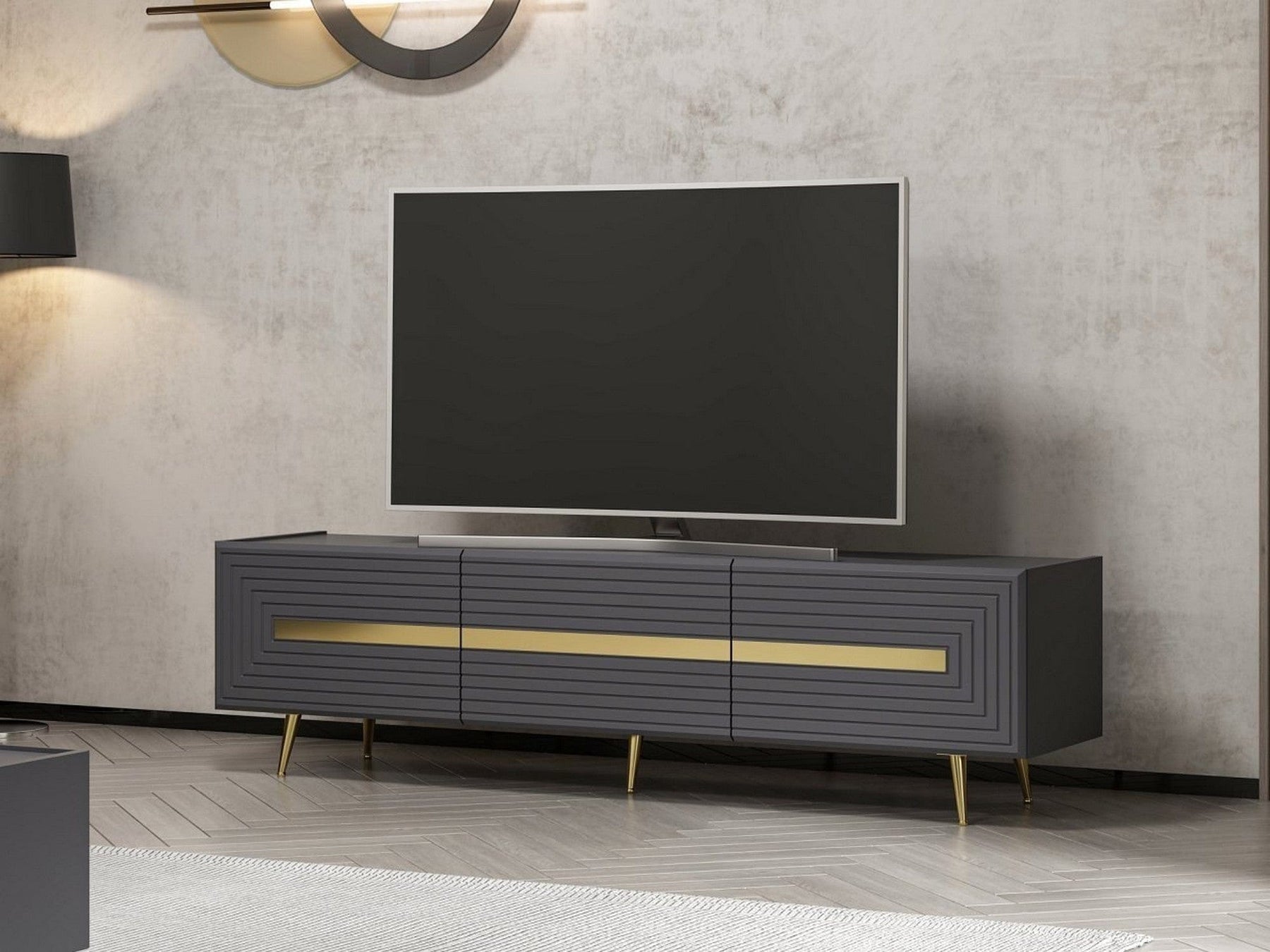 Comoda TV AMSTERDAM OCN-34271, gri/auriu