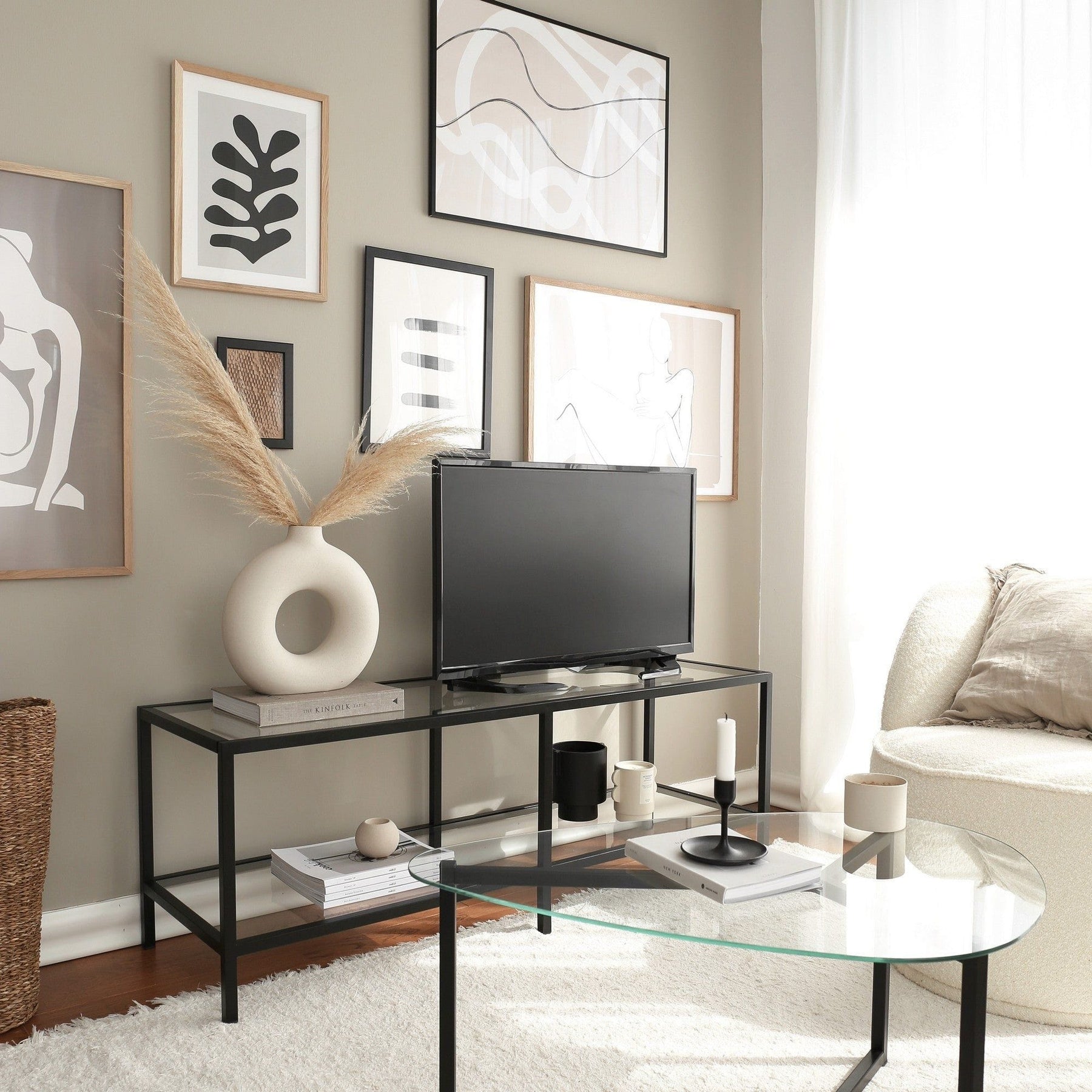 Comoda TV AMSTERDAM OCN-34276, negru/transparent