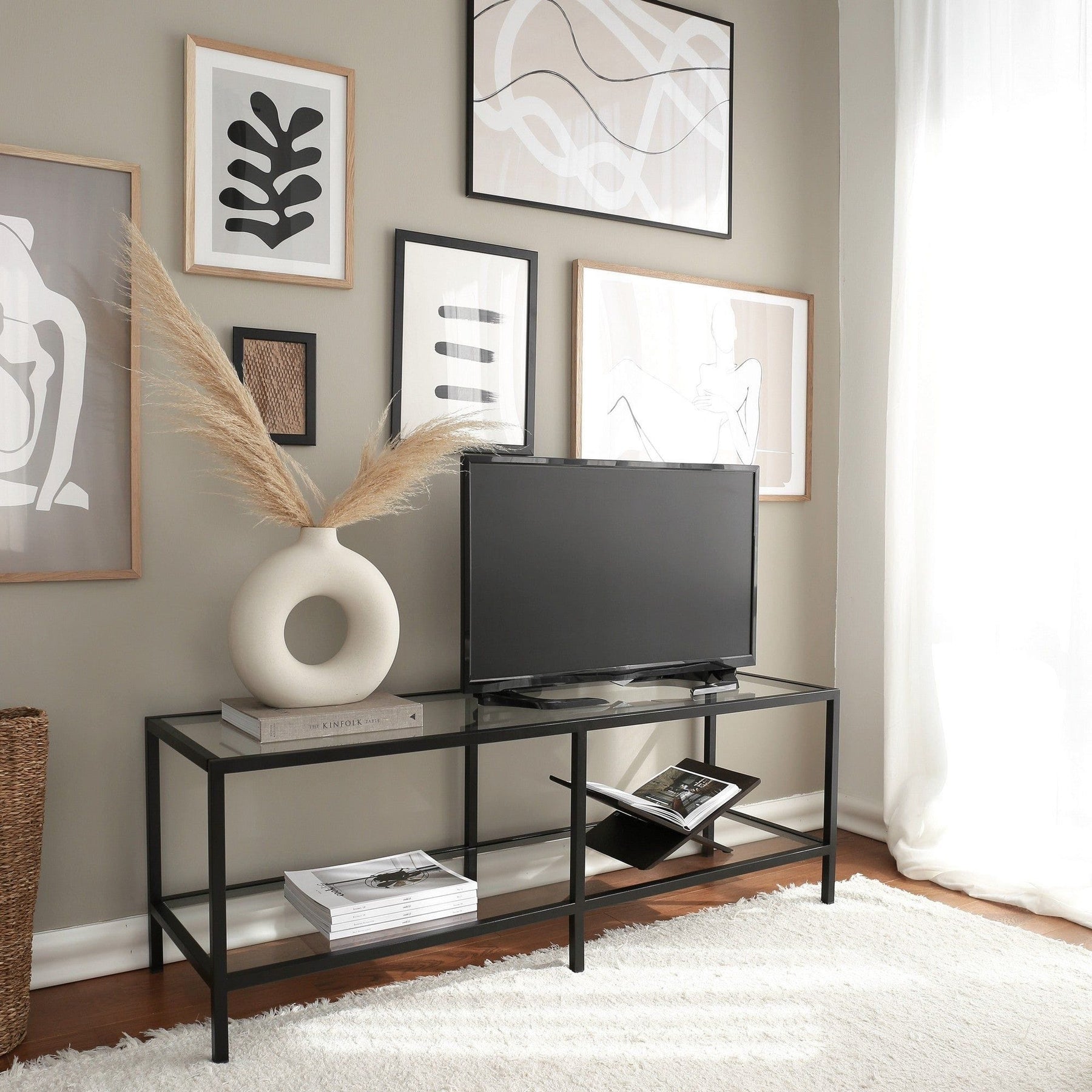 Comoda TV AMSTERDAM OCN-34276, negru/transparent