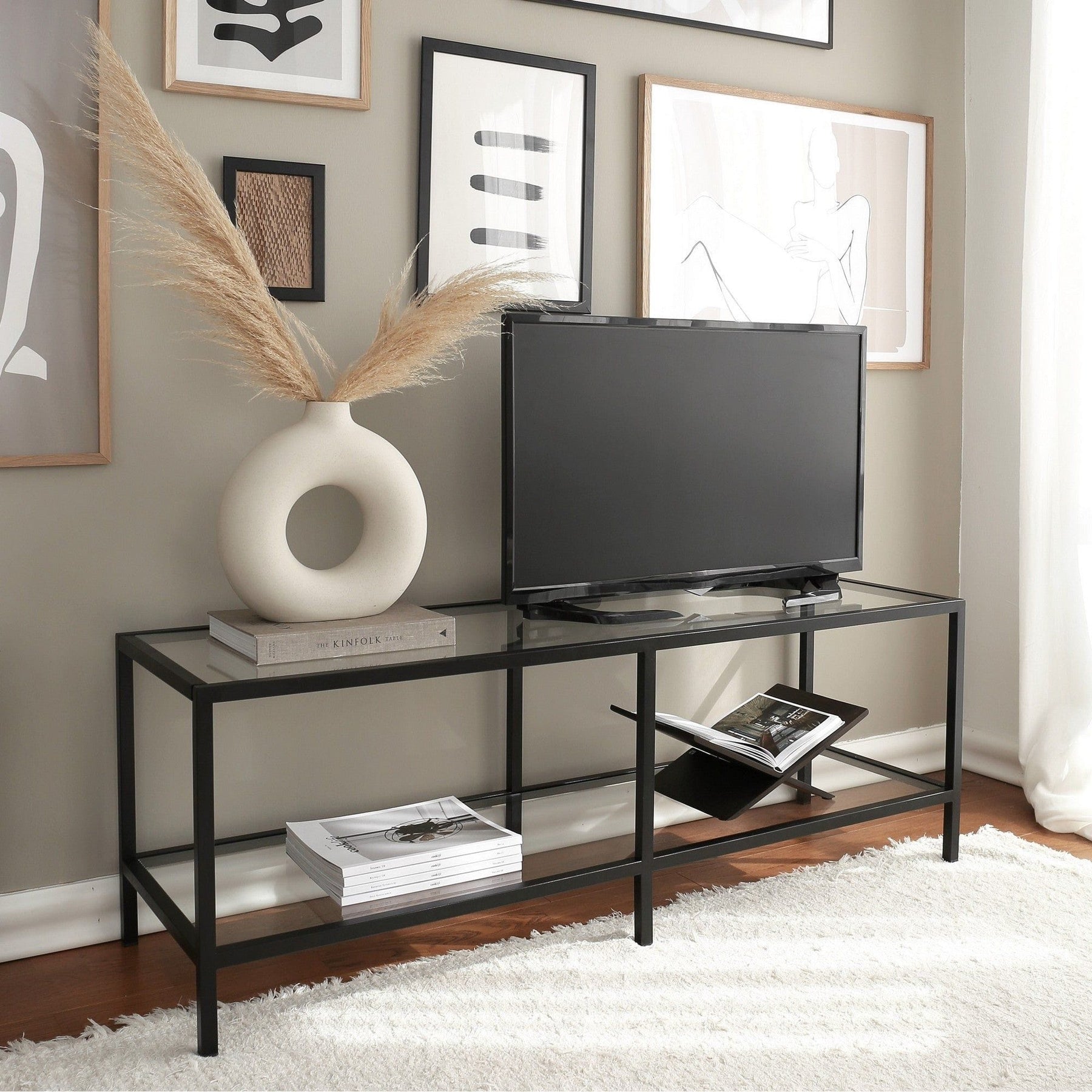 Comoda TV AMSTERDAM OCN-34276, negru/transparent
