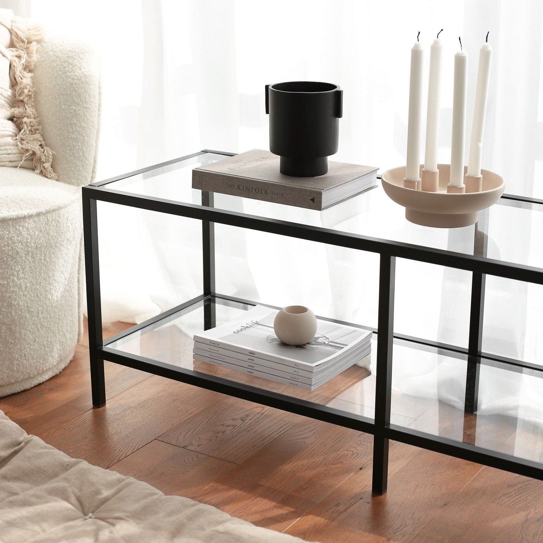 Comoda TV AMSTERDAM OCN-34276, negru/transparent