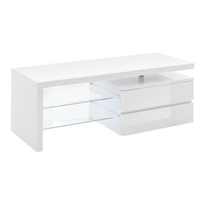 Comoda TV VIOLA, alb lucios, 120x43x42 cm