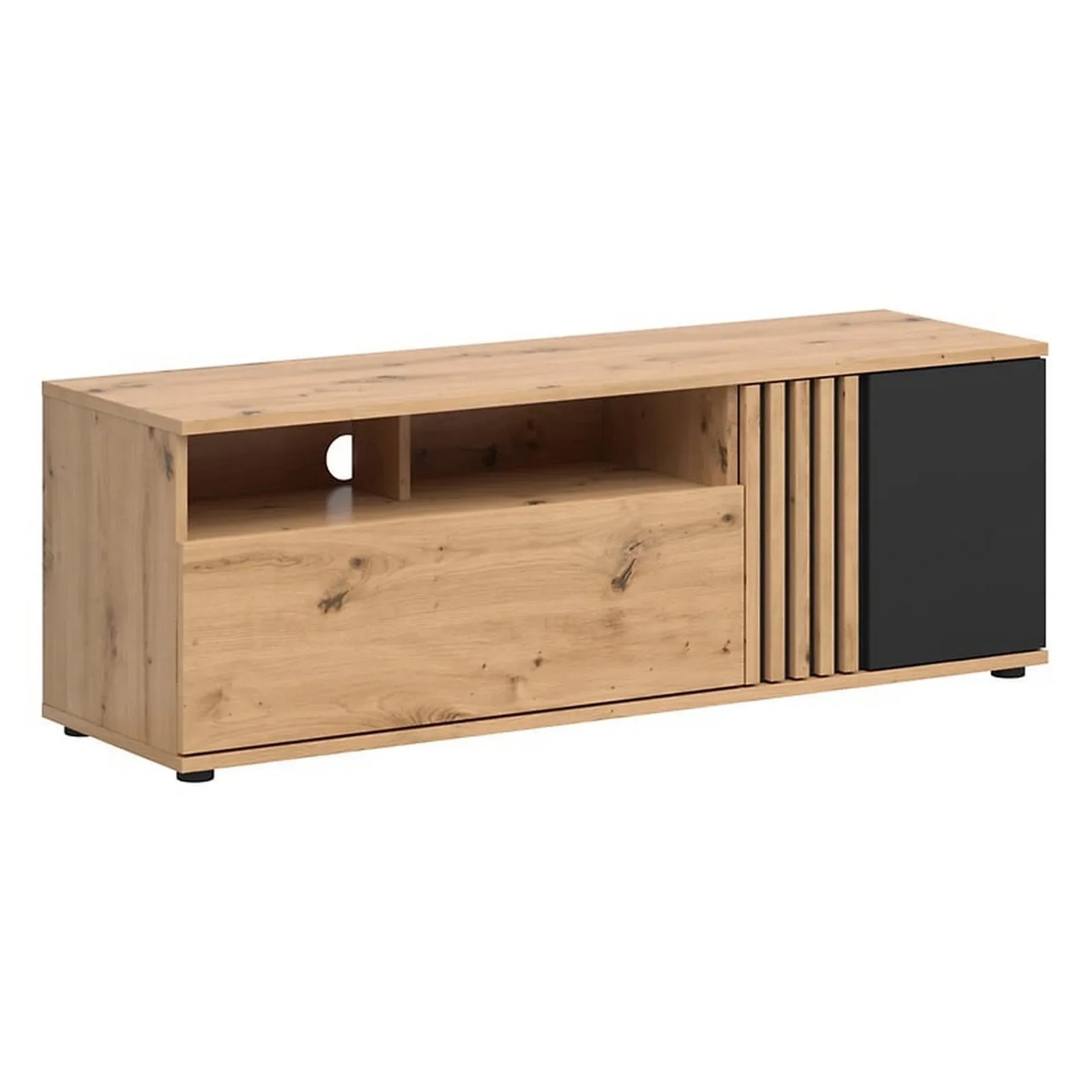 Comoda TV BERGEN OCN-29571, stejar artisan/negru mat