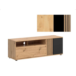 Comoda TV BERGEN OCN-29571, stejar artisan/negru mat